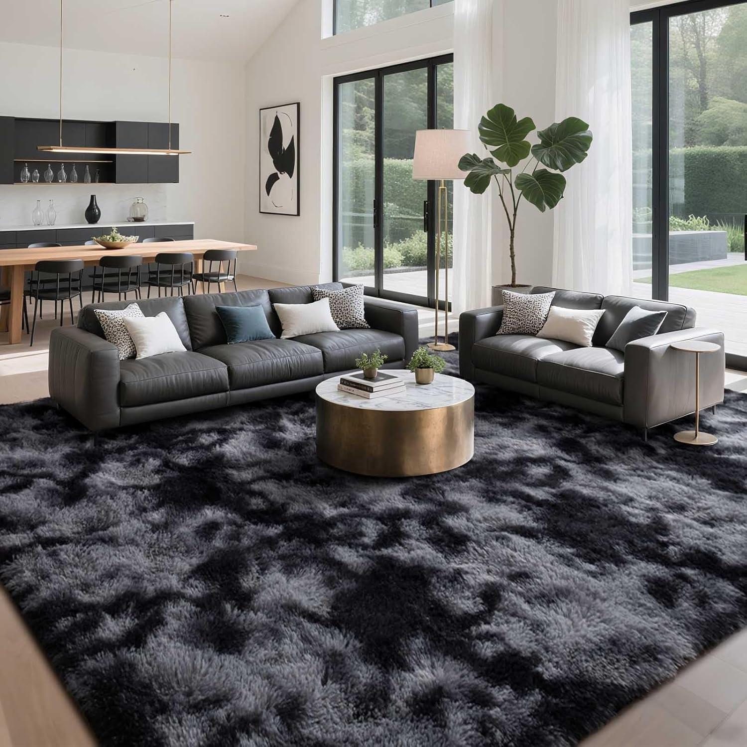 Noahas Fluffy Shaggy Rugs, 5x8 Feet Purple Plush Rugs for Girls Bedroom, Soft Kids Room Carpets, Large Bedside Rug, Upgrade Non-Slip Rugs for Children Nursery Dorm Home Decor, Purple