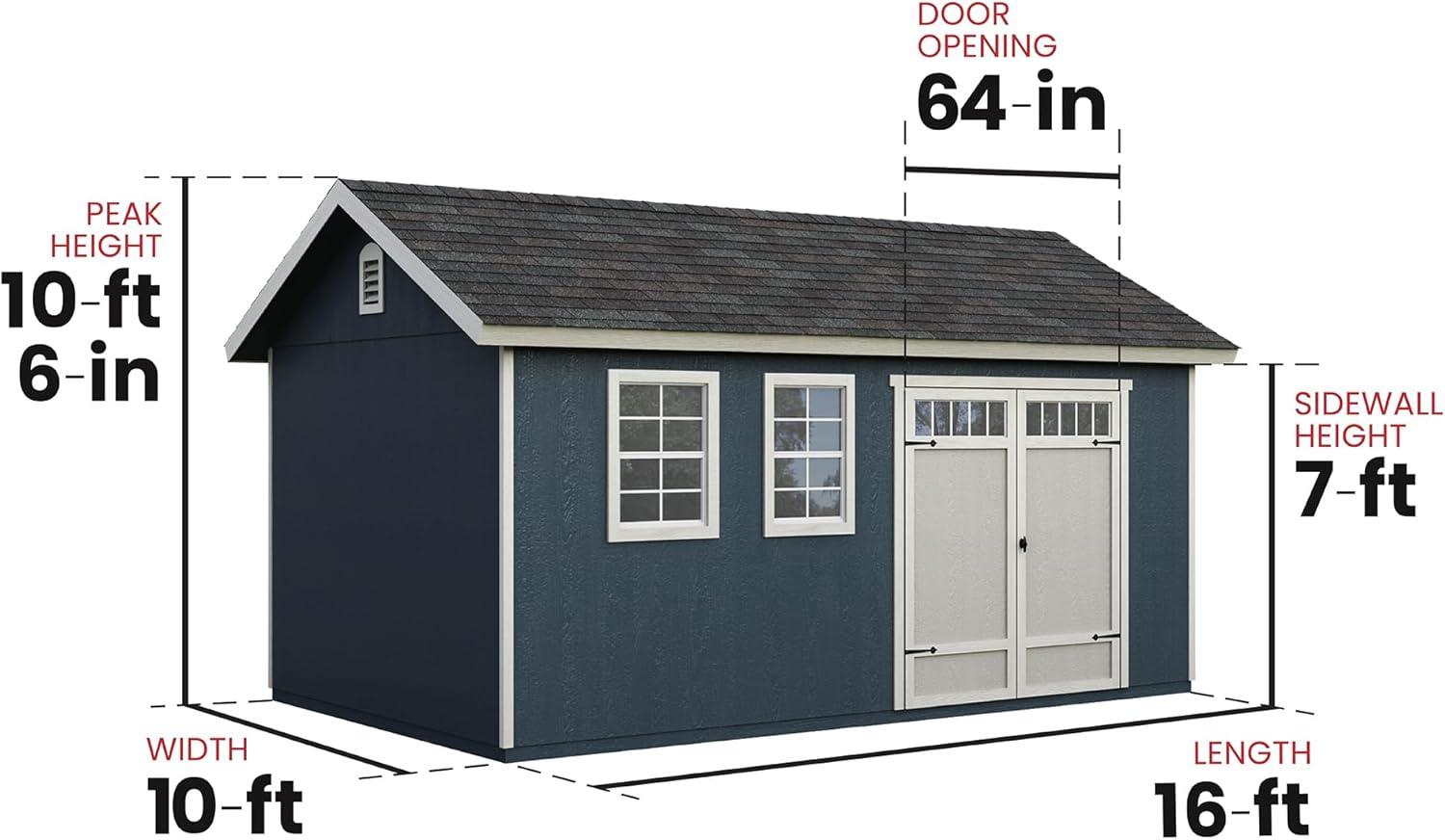 Handy Home Scarsdale 10 ft. W x 16 ft. D Wood Storage Shed With Floor
