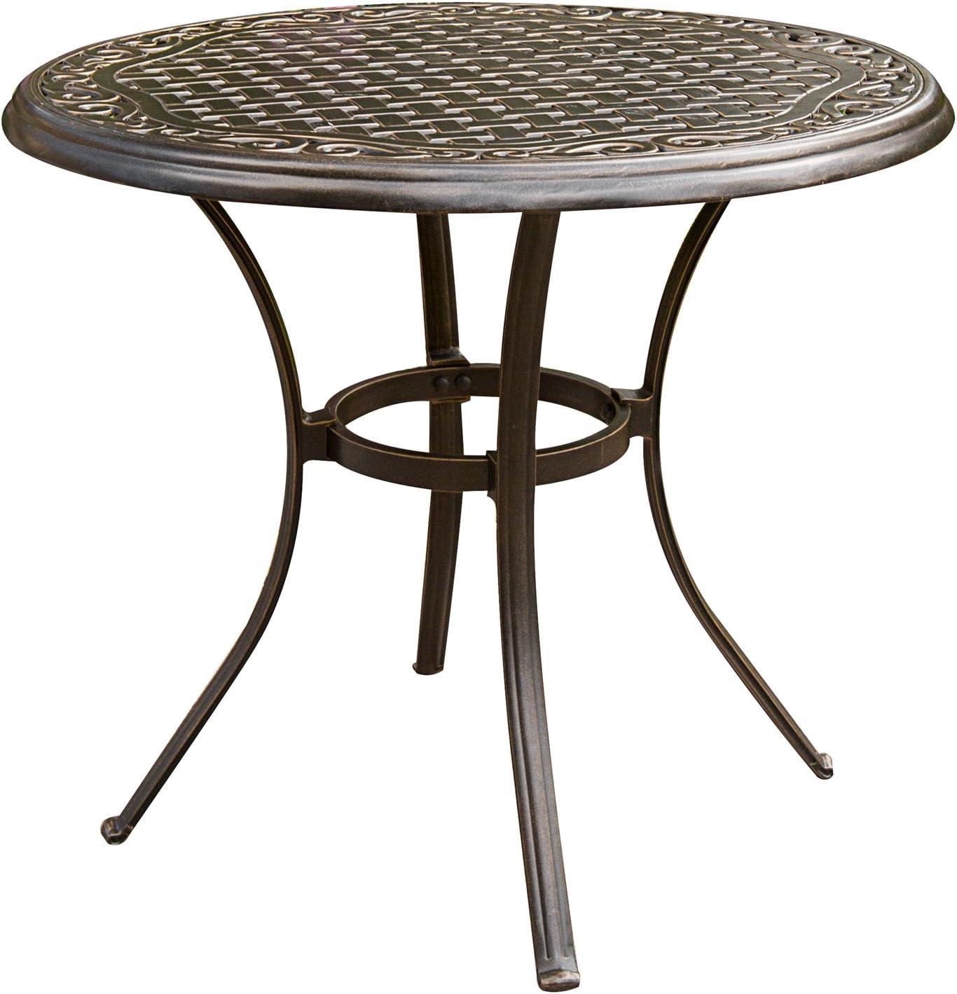 Hanover Manor 5-Piece Adult Modern PVC Aluminum Round Patio Dining Set Cast Sling