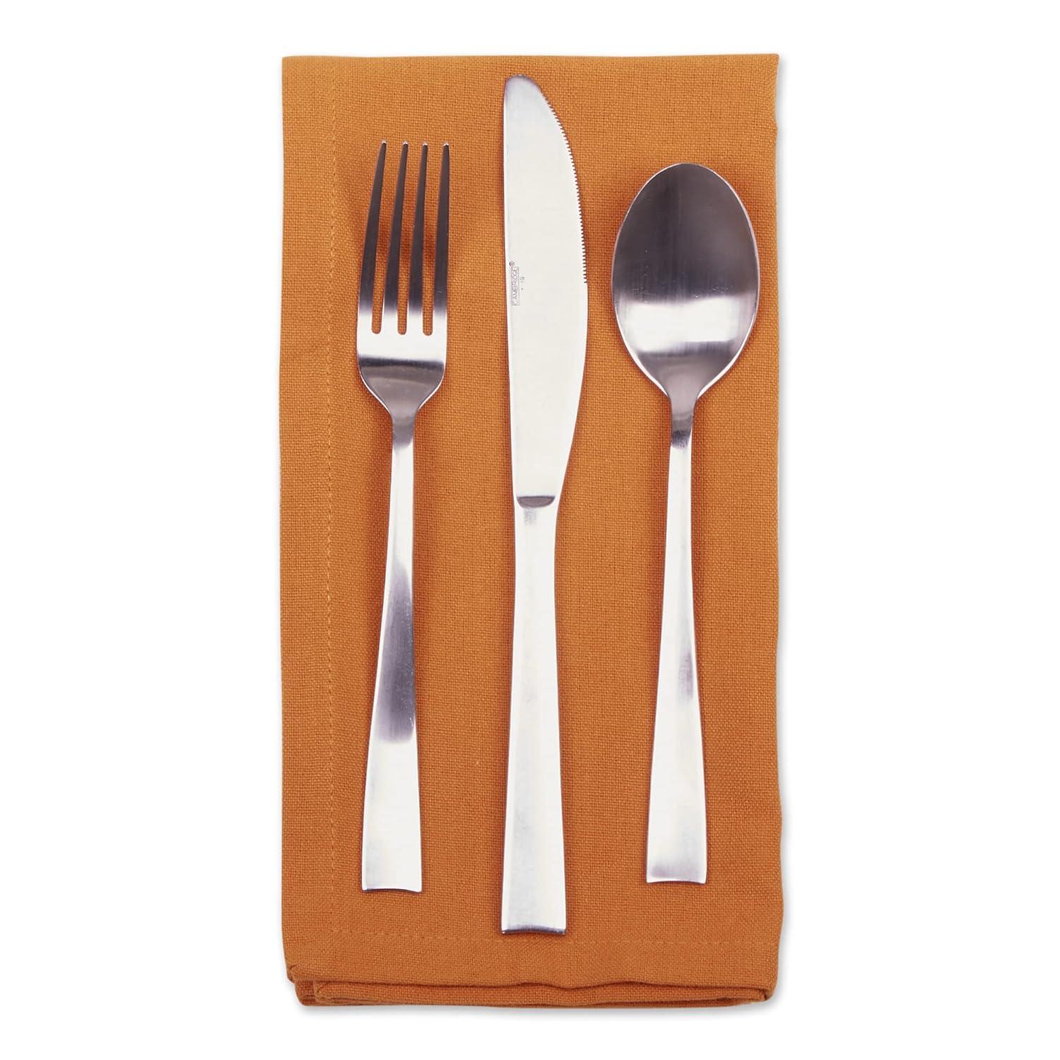 DII Solid Napkin Set Collection, 20x20, Pumpkin Spice, 6 Piece