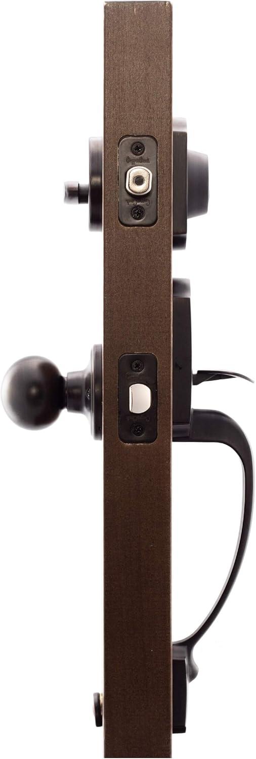 Tuscan Bronze Single Cylinder Deadbolt Front Door Handleset