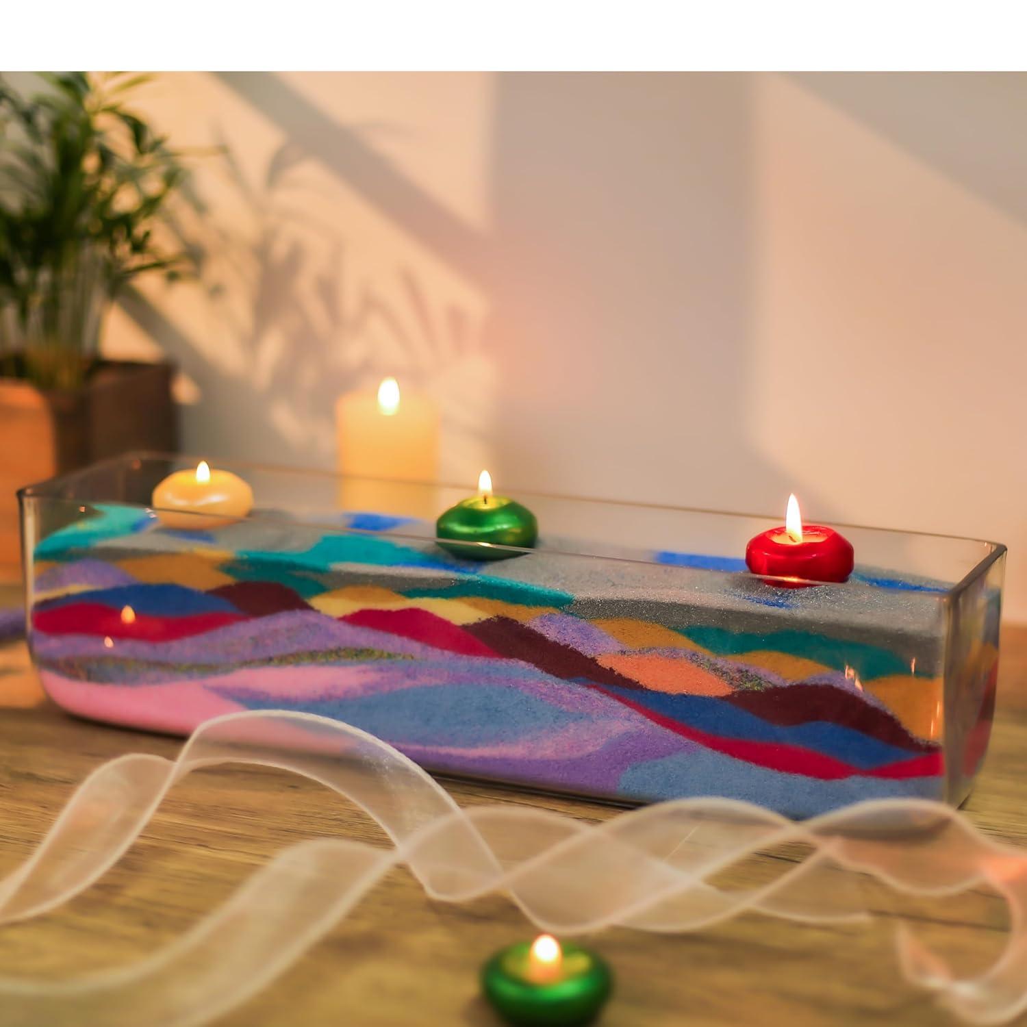 CYS Excel Glass Rectangle Vase (H:4" Open:16"x4") | Multiple Size Choices Rectangular Flower Vase Centerpieces | Decorative Wedding Centerpiece Vases | Glass Terrarium Container