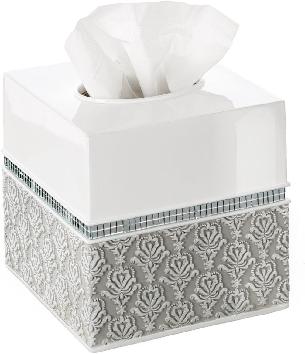 Creative Scents Mirror Damask Tissue Box Cover