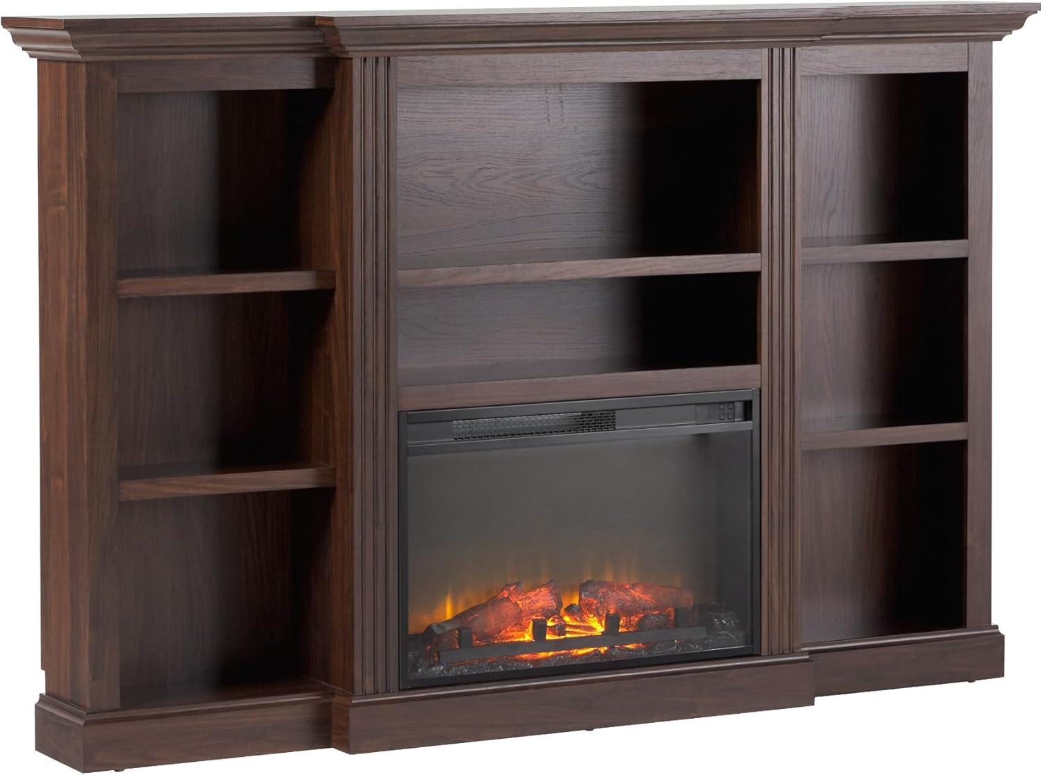 Red Barrel Studio® Traditional 70” Mantel Fireplace with Open Shelving