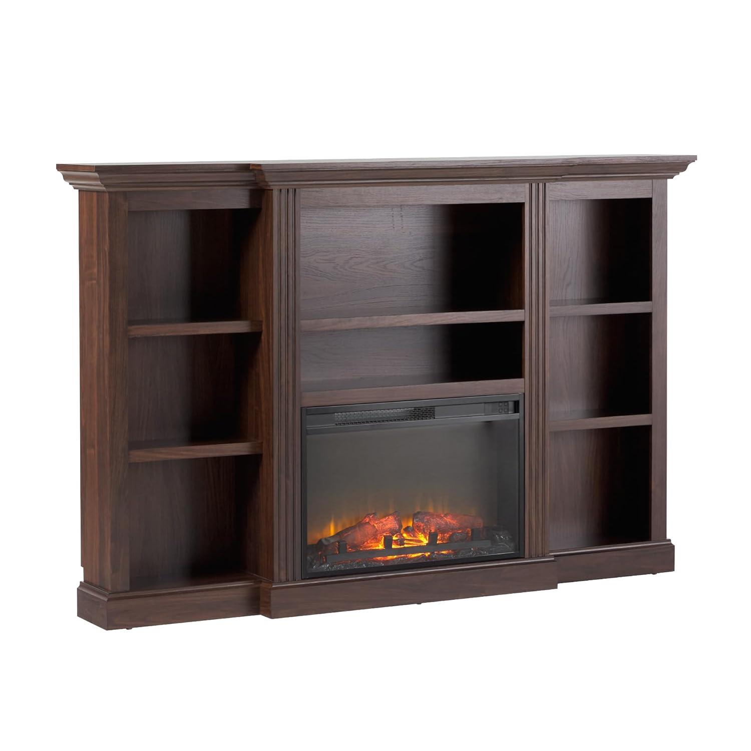Red Barrel Studio® Traditional 70” Mantel Fireplace with Open Shelving