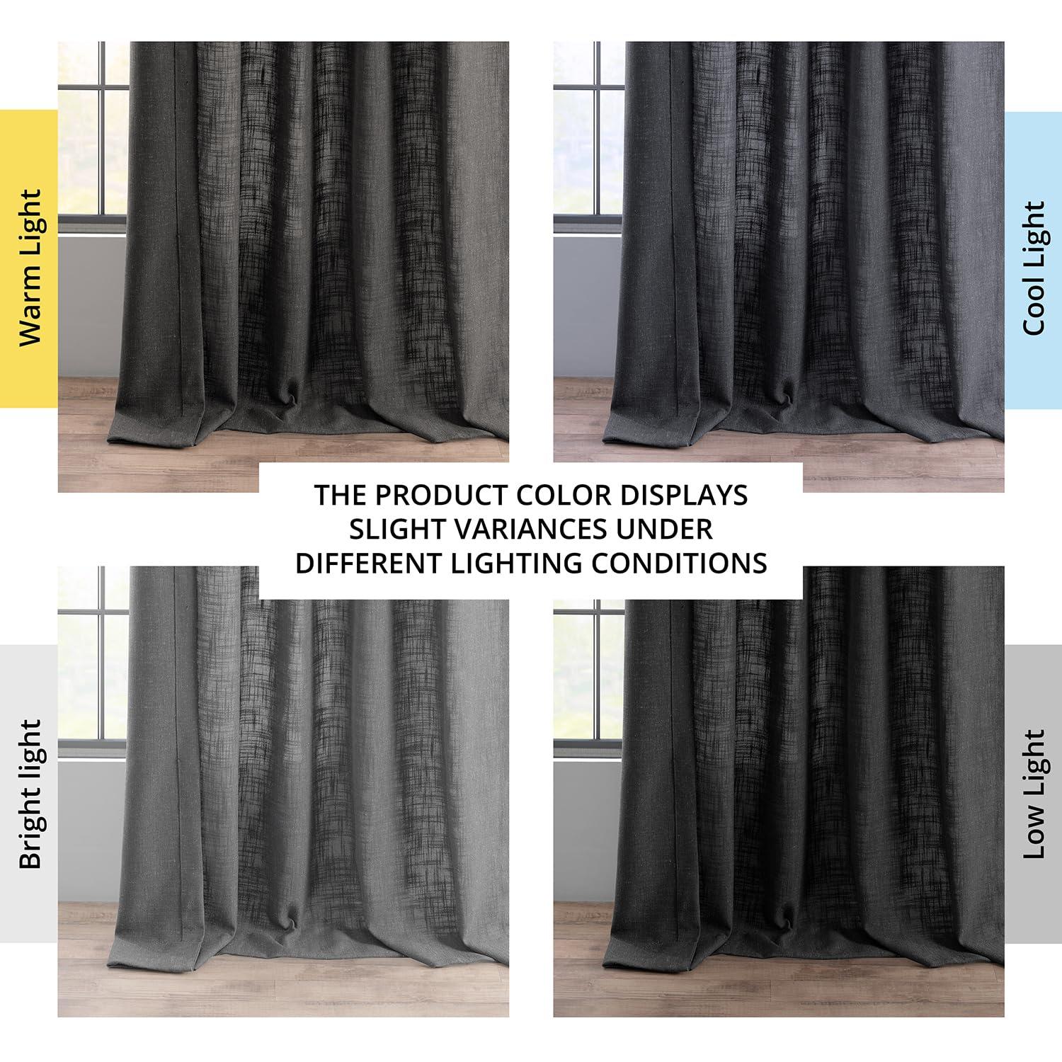 Half Price Drapes FHLCH-VET13195-84 Slate Heavy Faux Linen Curtain, 50 x 84, Grey
