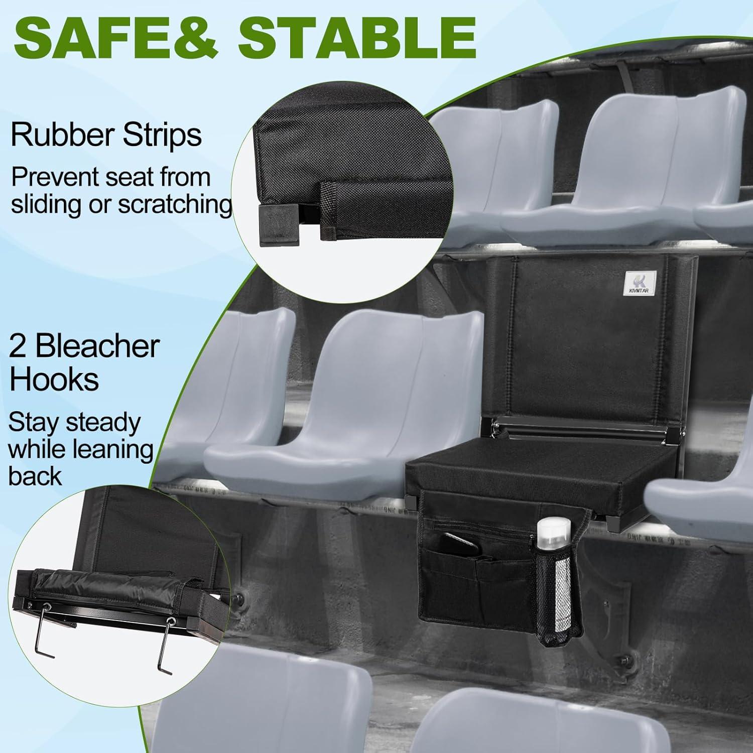 Skywalker Sports Foldable and Portable Stadium Seat, Cushion for Bleachers, Back Support