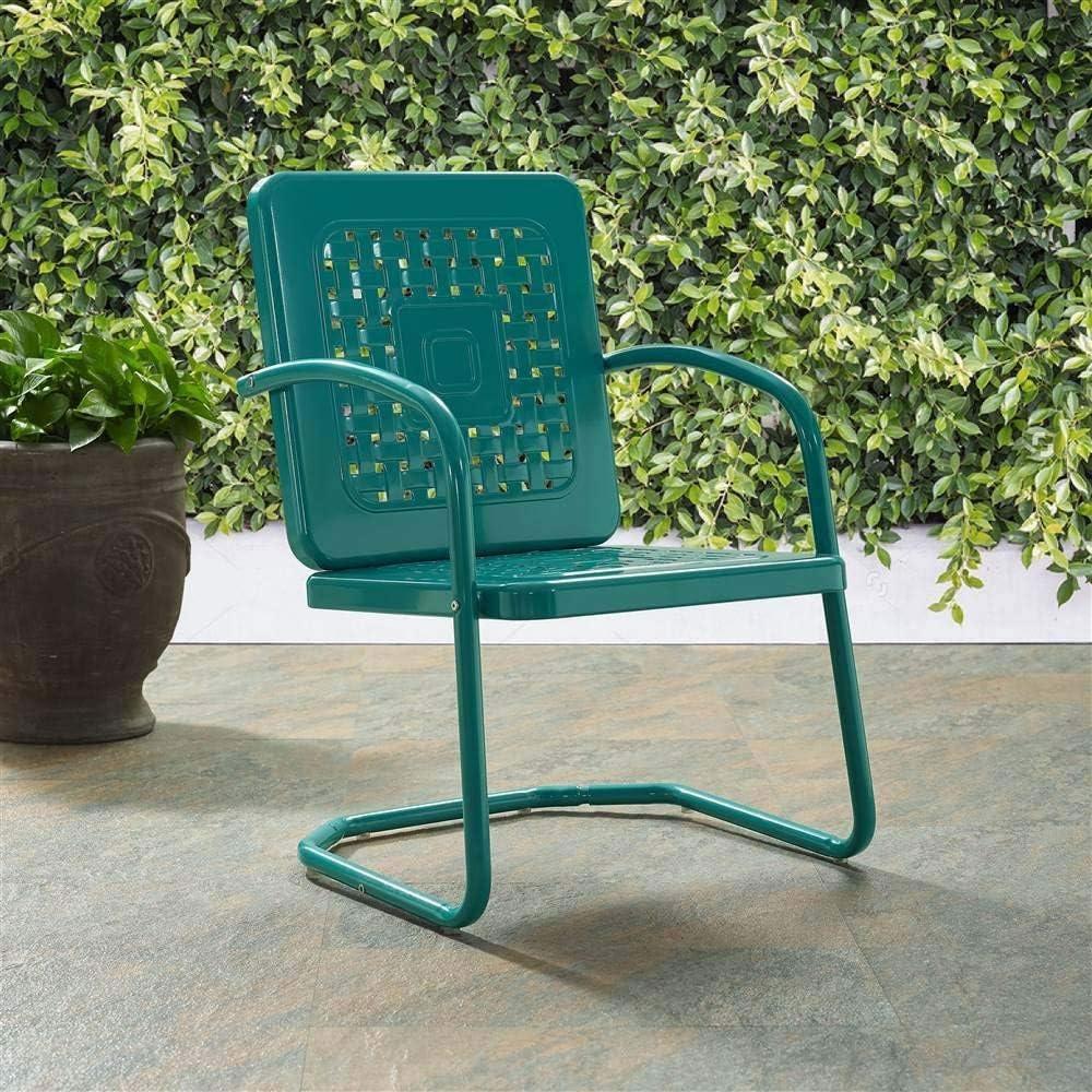 Vintage Turquoise Retro Metal Outdoor Armchair Set