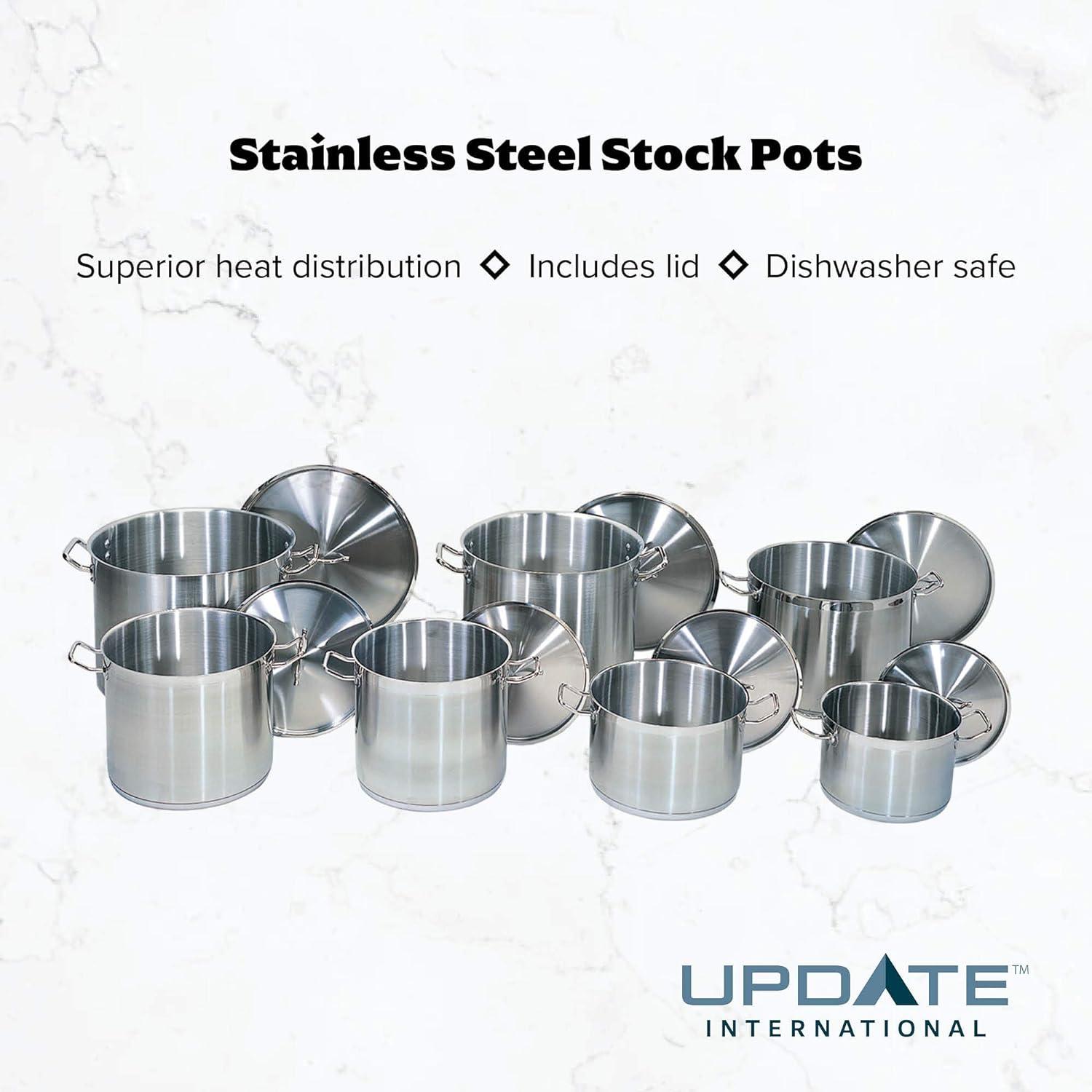 16 Quart Stainless Steel Induction-Ready Stock Pot with Lid