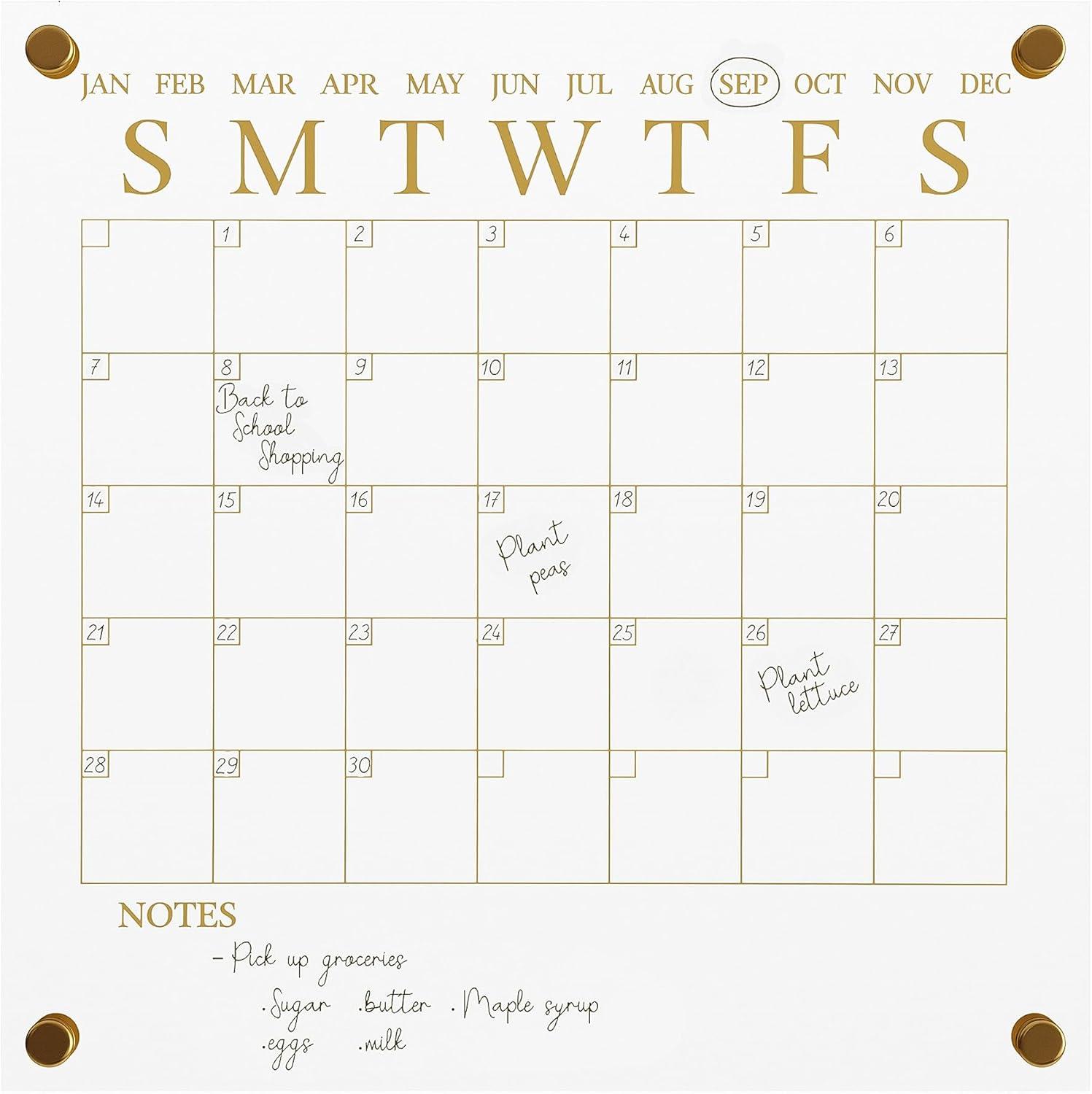 Thomas Martha Stewart Acrylic Wall Calendar with Dry Erase Marker and Mounting Hardware