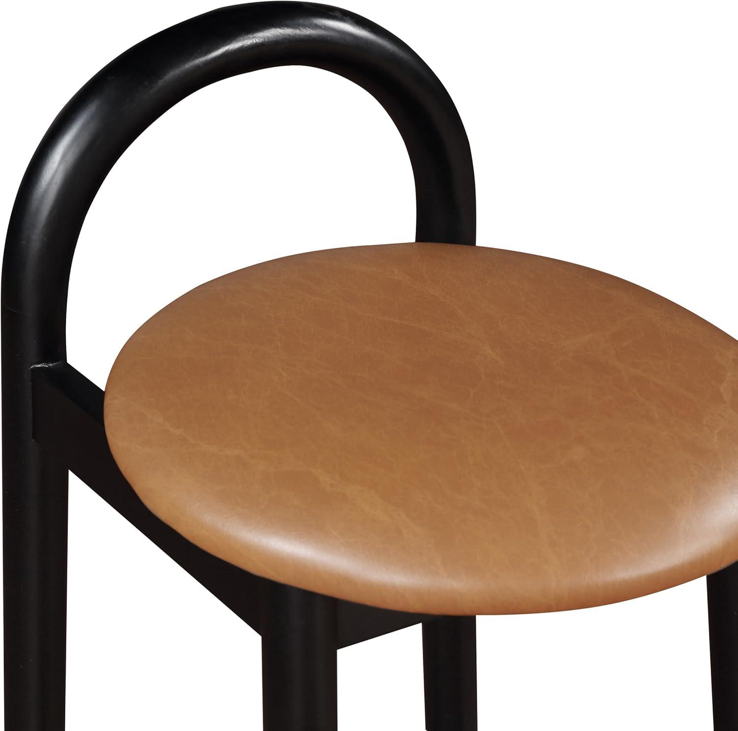 Meridian Furniture Calvin Cognac Vegan Leather Stool