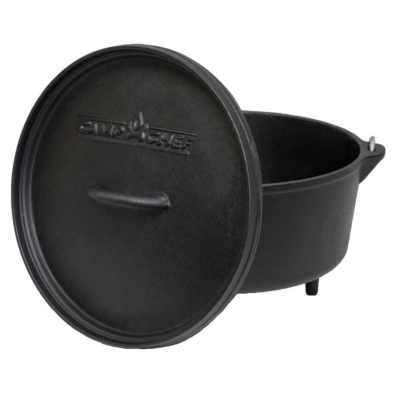 Camp Chef 5 Quart 10" Classic Deep Dutch Oven, Pre Seasoned Cast Iron, SDO10D
