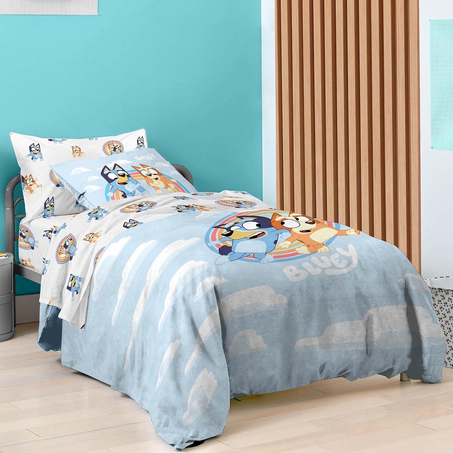 Bluey and Bingo Organic Cotton Full Bed Set with Duvet Cover