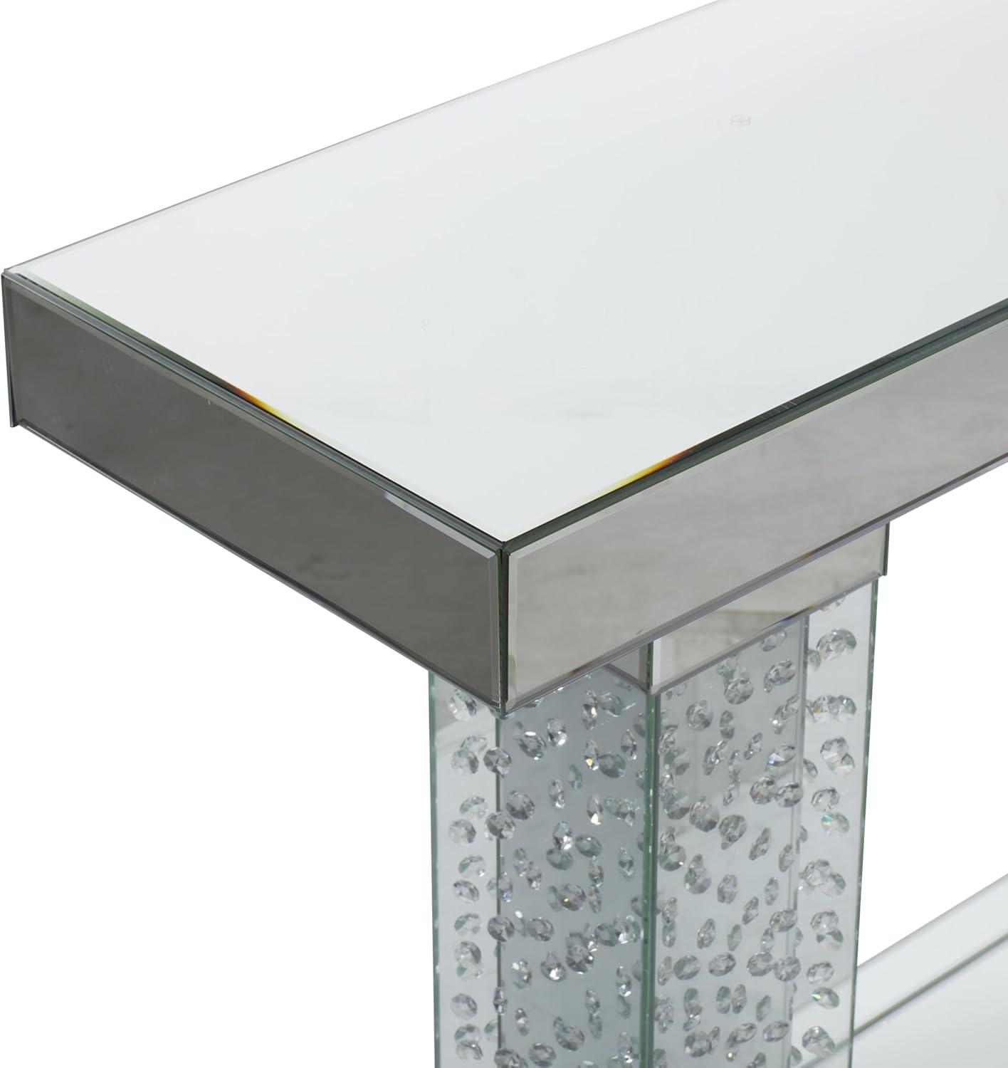Olivia & May Glam Wood Console Table Clear