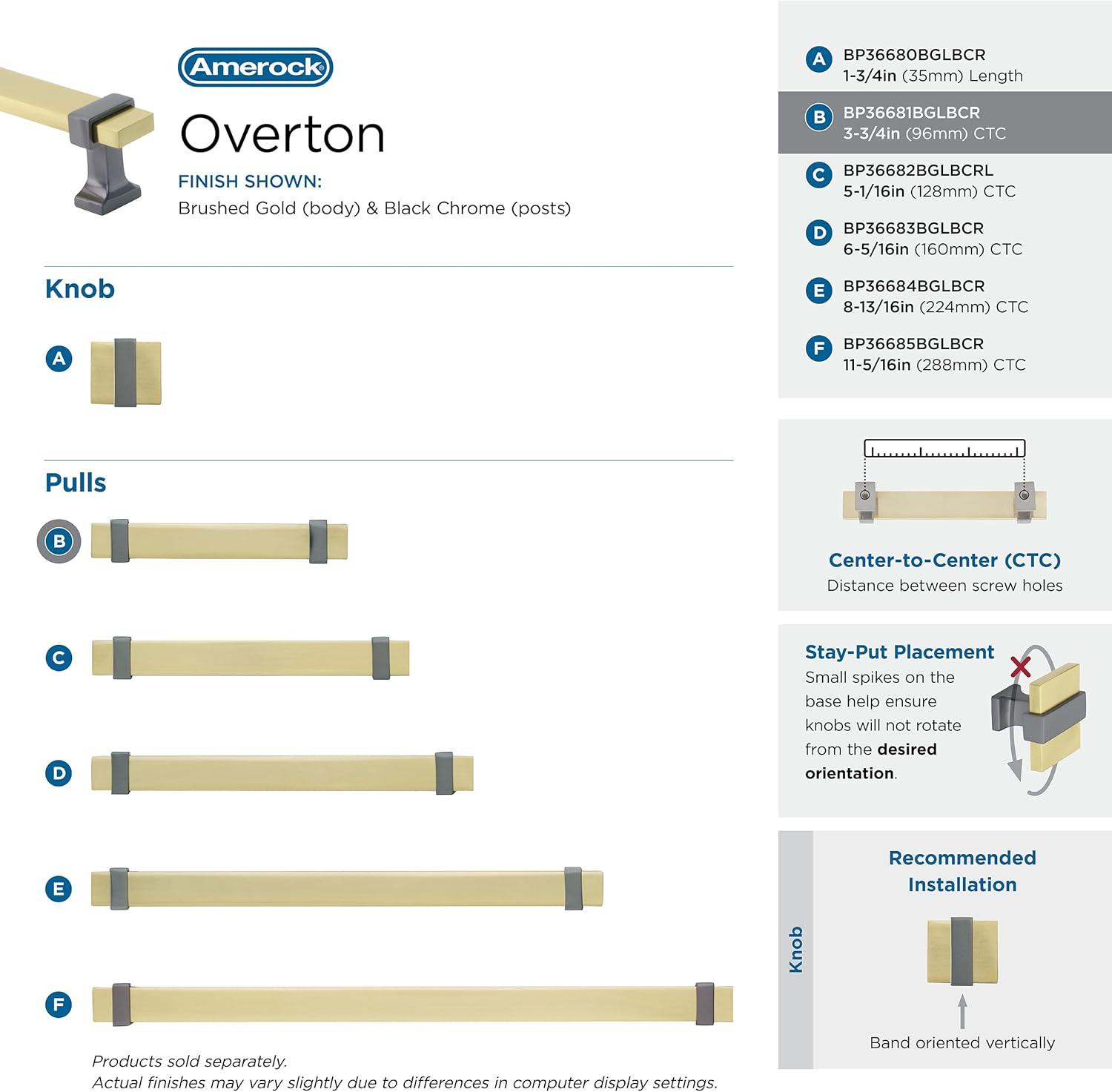 Amerock Overton Split Finish Cabinet or Drawer Pull