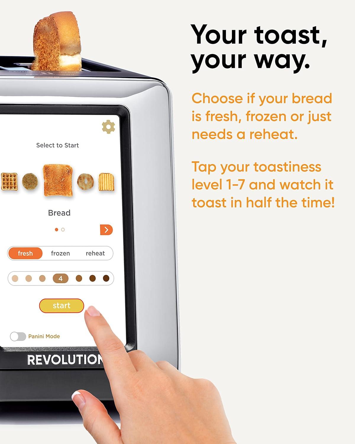 High-Speed Digital 2-Slice Stainless Steel Toaster with Touchscreen