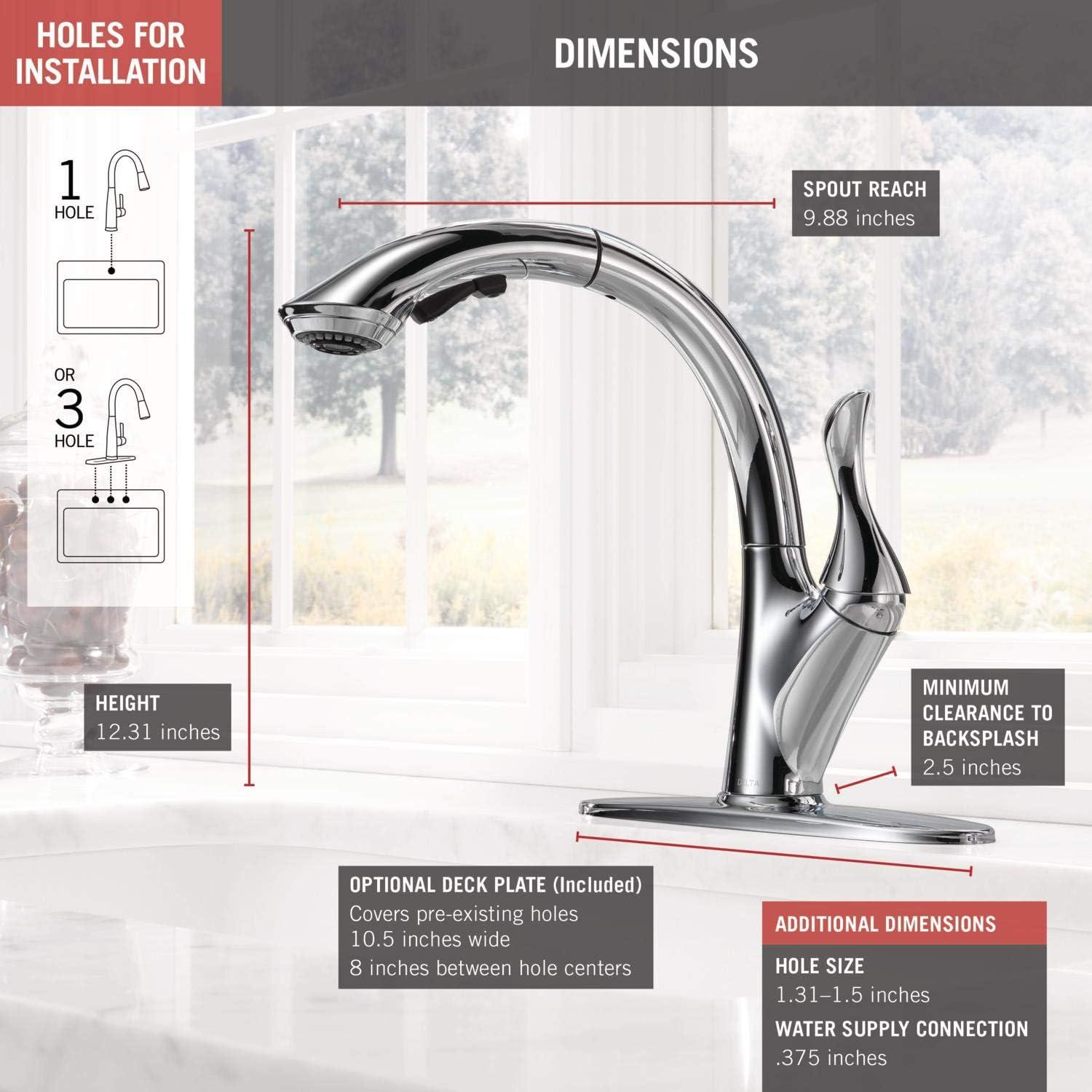 Linden Chrome Pull-Out Spray Single Handle Kitchen Faucet