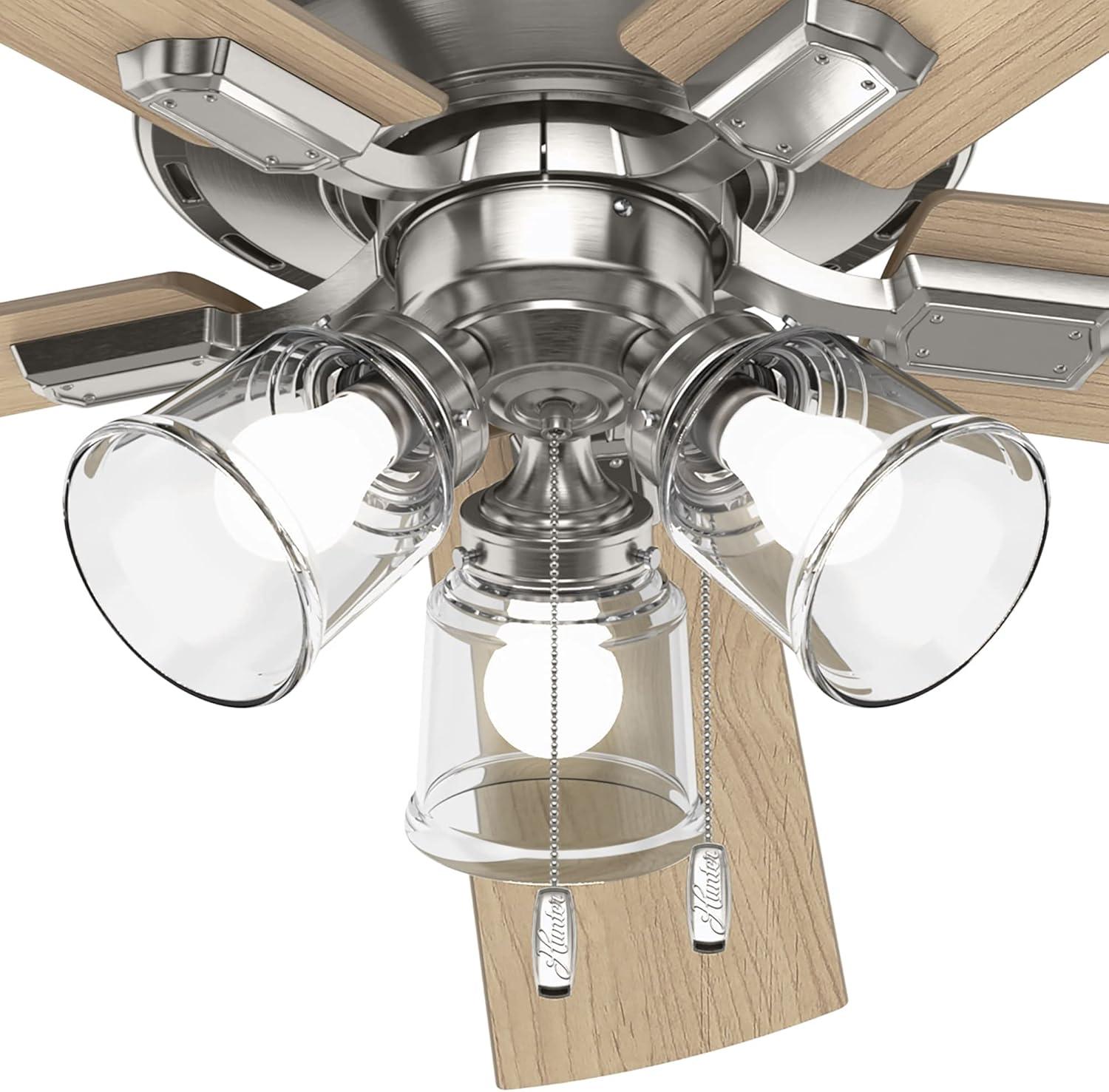 60" Crestfield 5 - Blade Ceiling Fan with Pull Chain and Light Kit Included