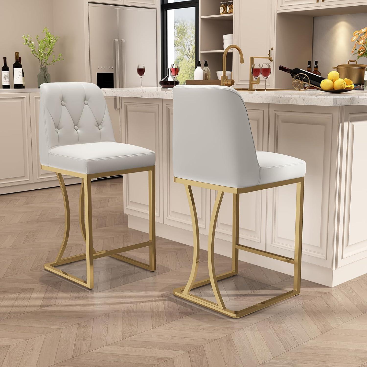 Mercer41 24" Counter Height Bar Stools with Back Kitchen Island Stools