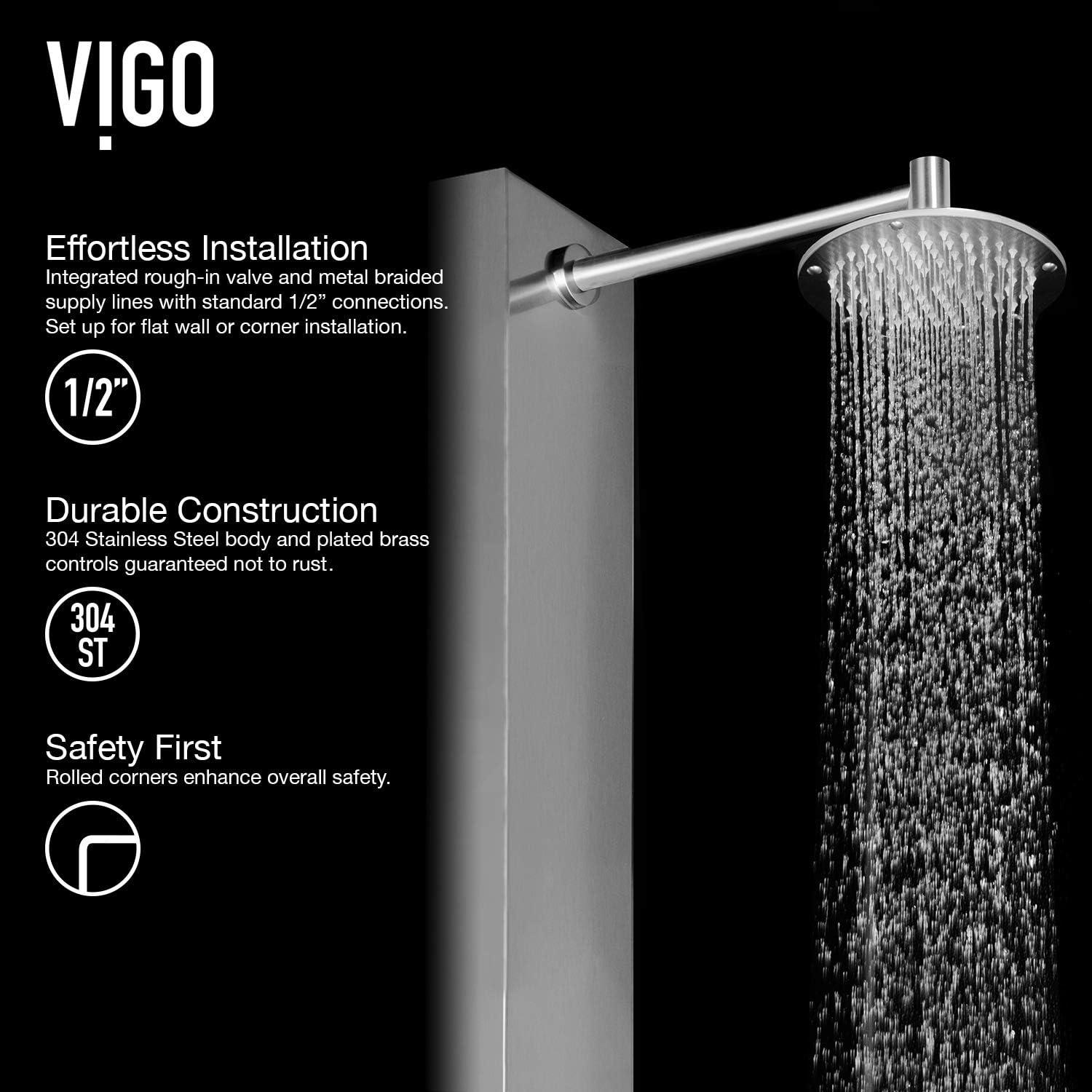 Dilana 67" H X 6" W EZDivert™ 6-Jet Shower System with Hand Shower Wand and Adjustable Shower Head