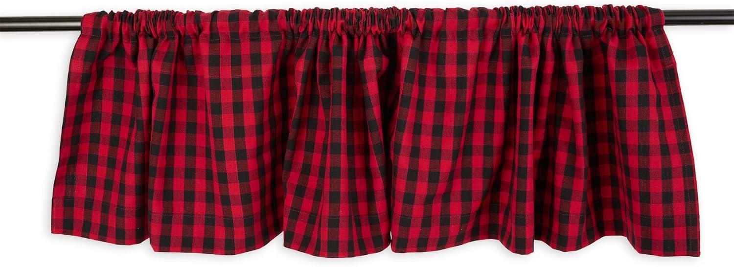 Red Logger Check Window Valance 72x14