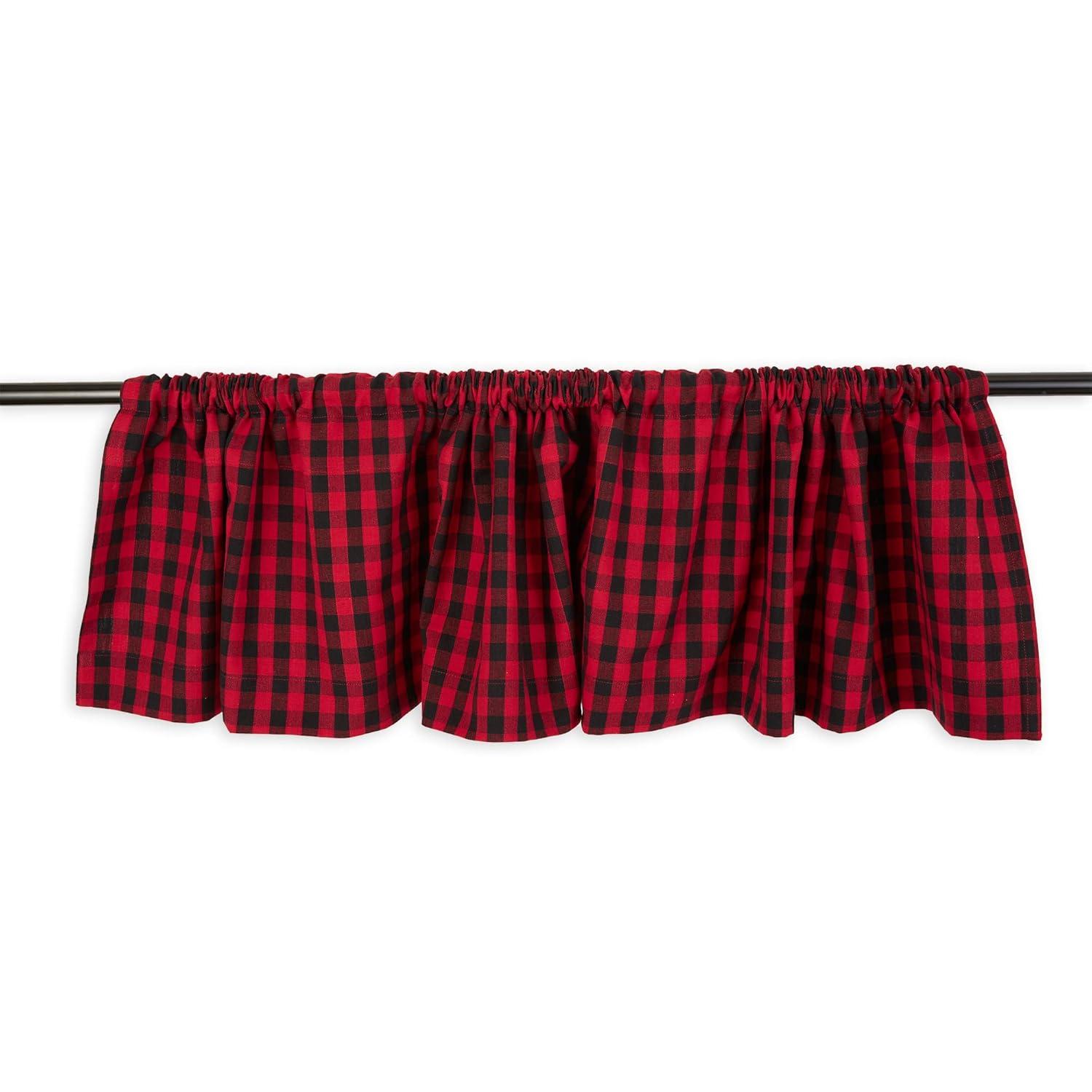 Red Logger Check Window Valance 72x14