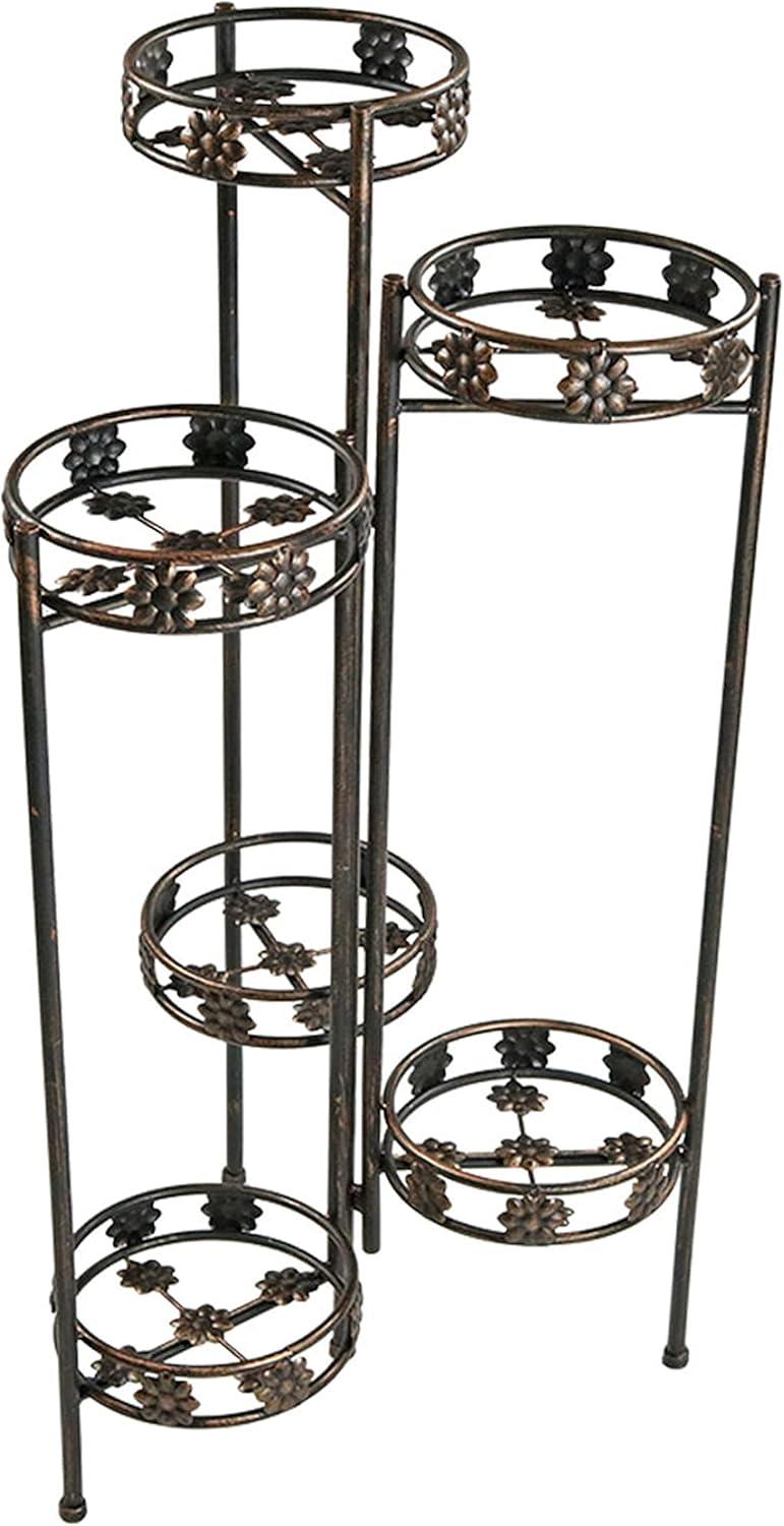 Bronze 45" 6-Tier Folding Metal Plant Stand