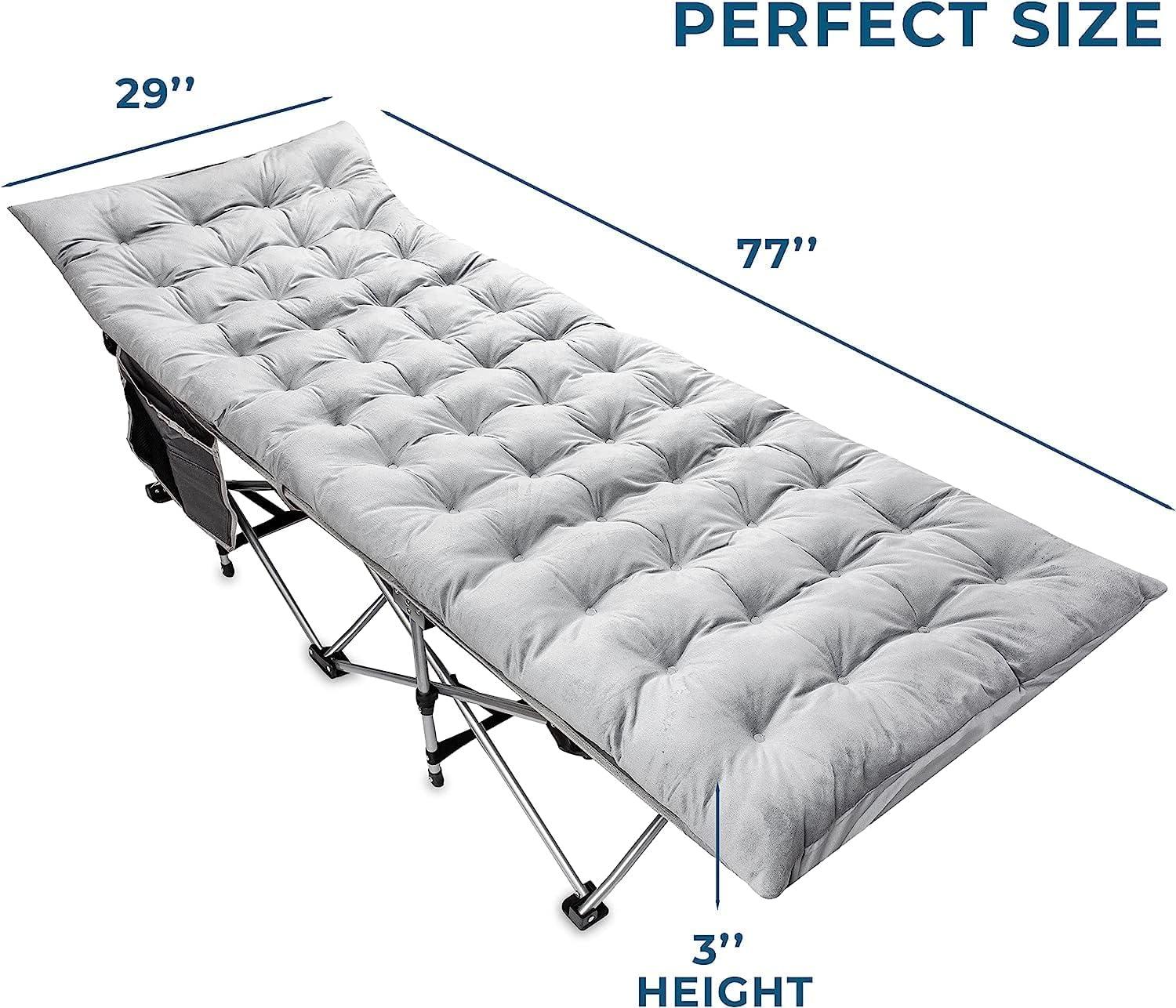 Zone Tech Outdoor Camping Cot Pads Mattress - Comfortable Thicker Cotton Sleeping Cot Lightweight Waterproof Bottom Pad Mattress