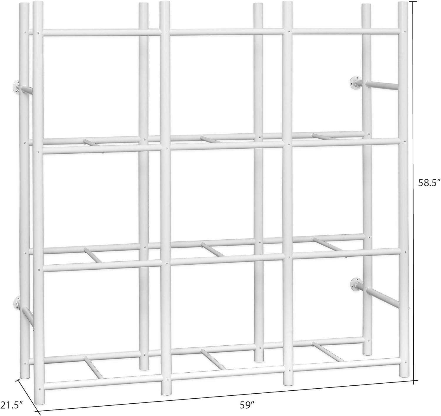 White Powder Coated Stackable 12-Shelf Storage Rack