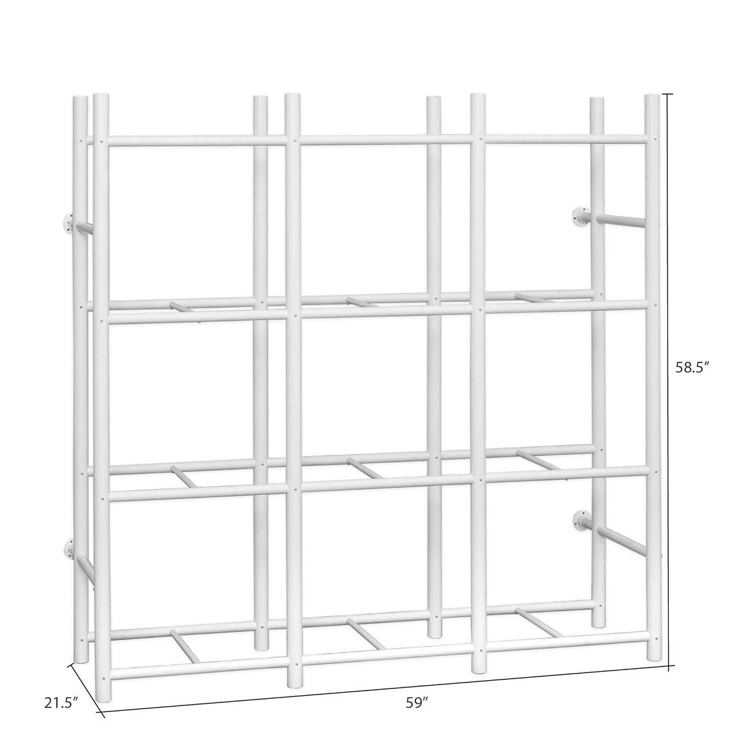 White Powder Coated Stackable 12-Shelf Storage Rack