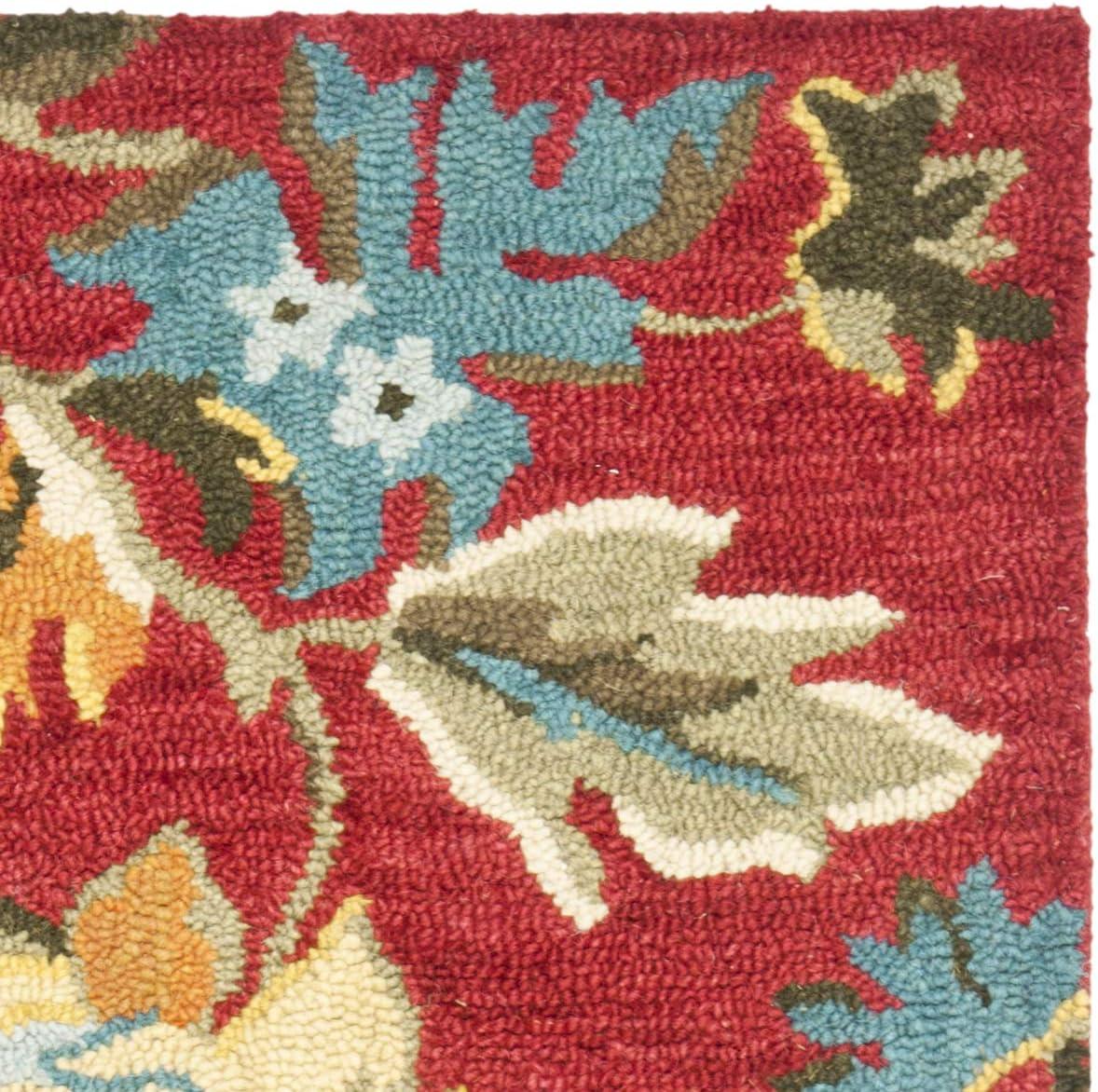 Blossom BLM672 Hand Hooked Area Rug - Red/Multi - 8'x10' - Safavieh.