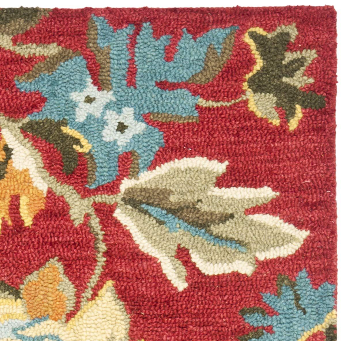 Blossom BLM672 Hand Hooked Area Rug - Red/Multi - 8'x10' - Safavieh.