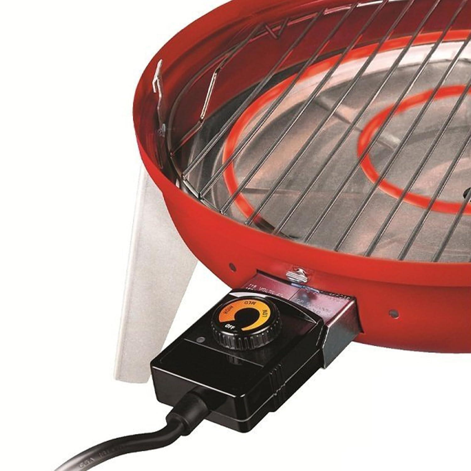 The Wherever Portable Dual Fuel Electric and Charcoal Grill in Red