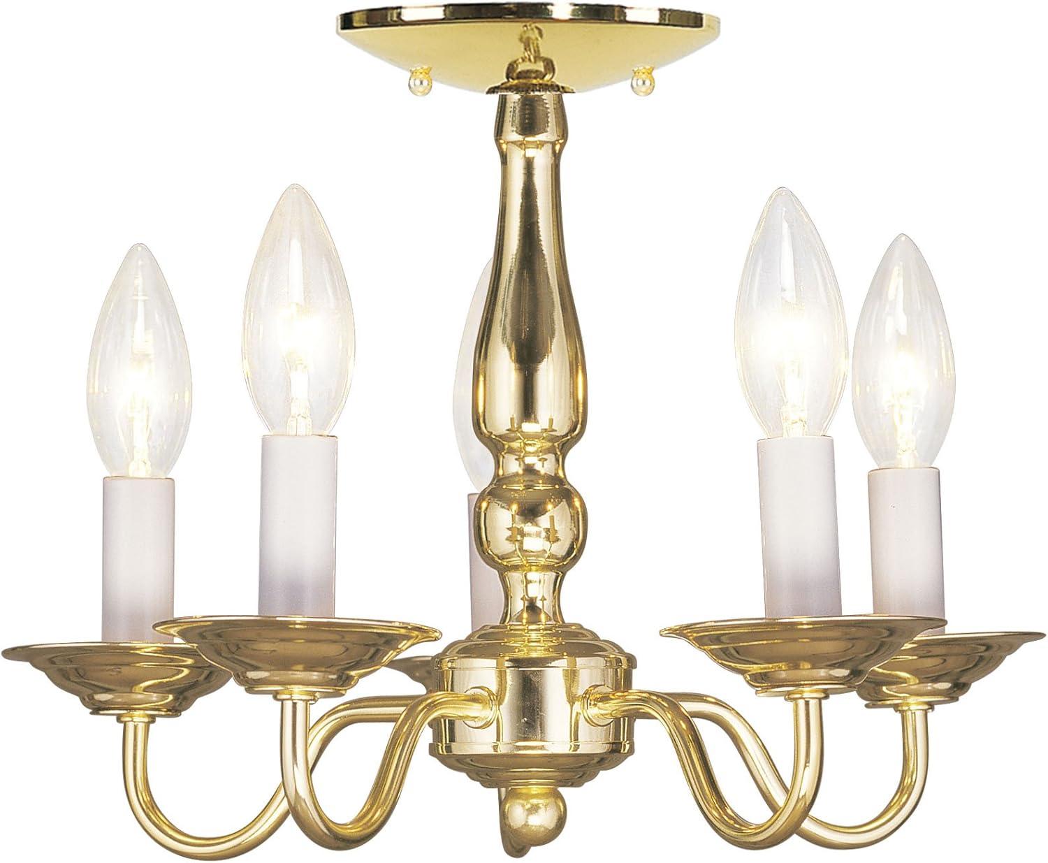 Livex Lighting 5011 Williamsburg Convertible 5 Light Chandelier / Semi Flush Ceiling Mount