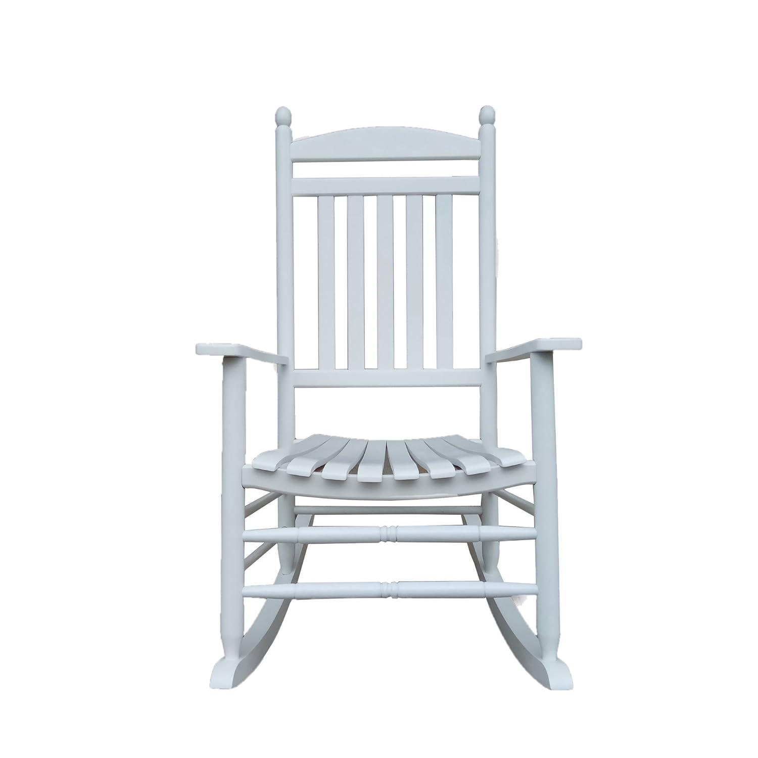 White Wood Traditional Outdoor Rocking Armchair