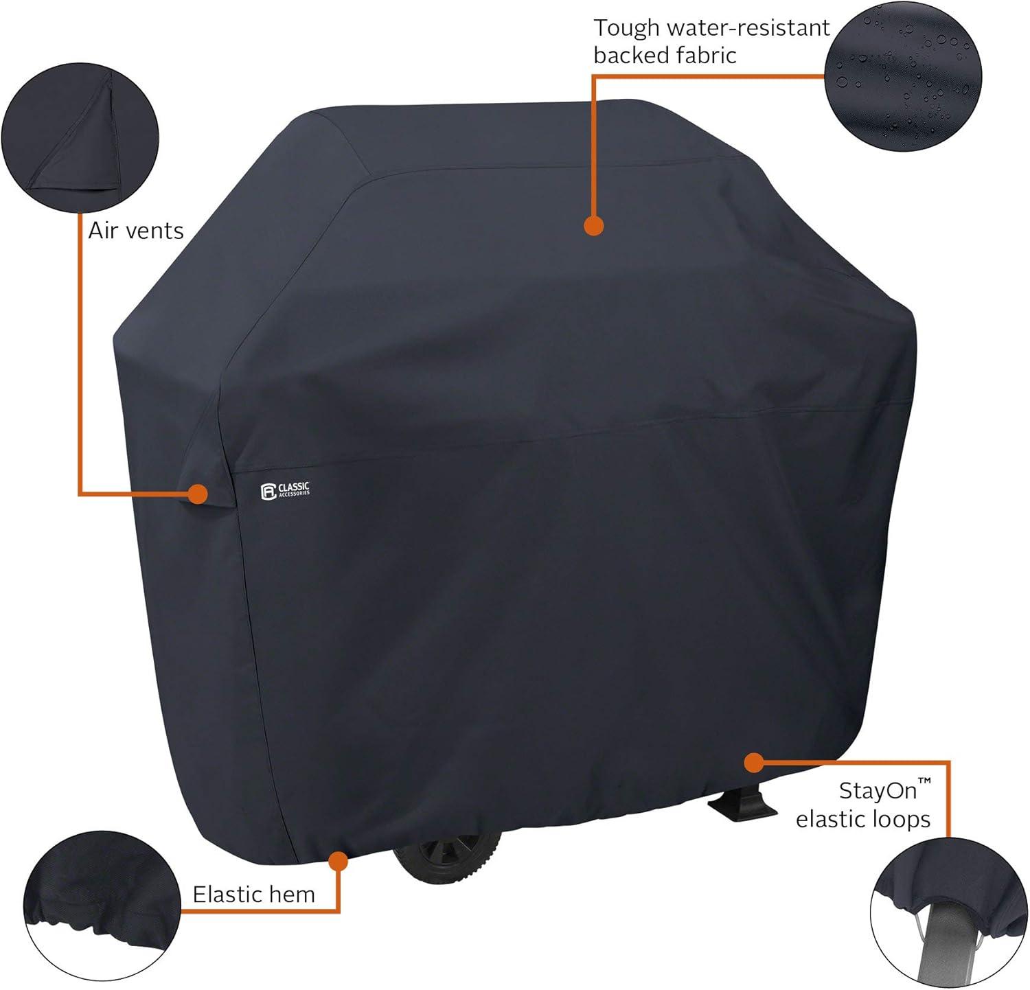 Classic Accessories Water-Resistant 64 Inch BBQ Grill Cover with Grill Tool Set