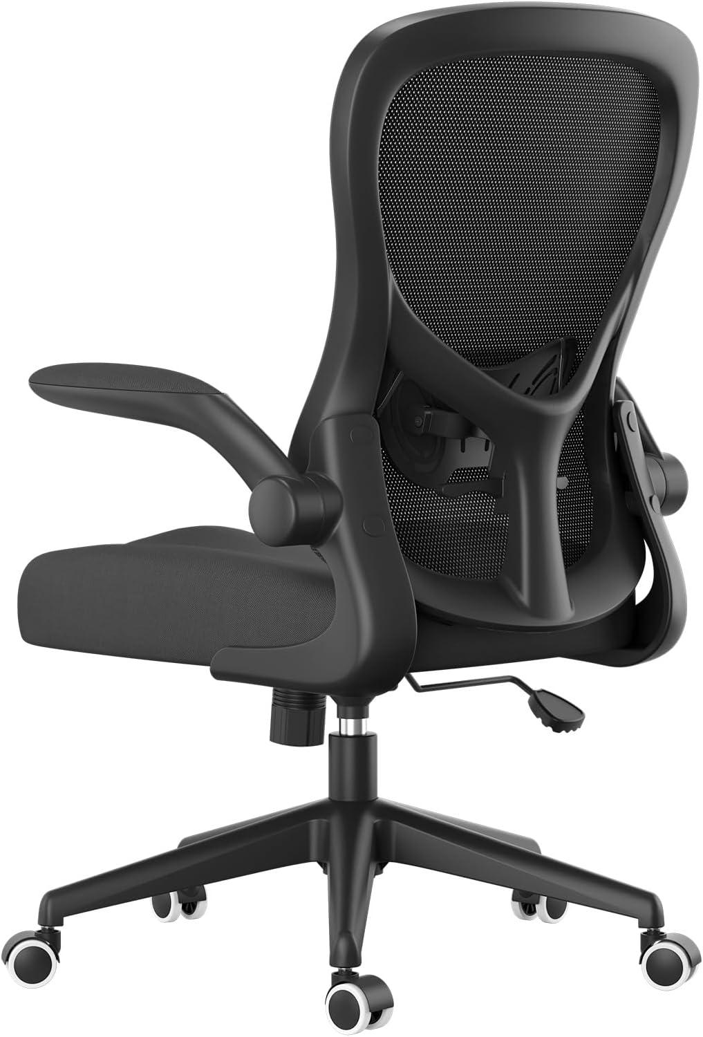 Black Ergonomic Mesh Office Chair with Adjustable Arms