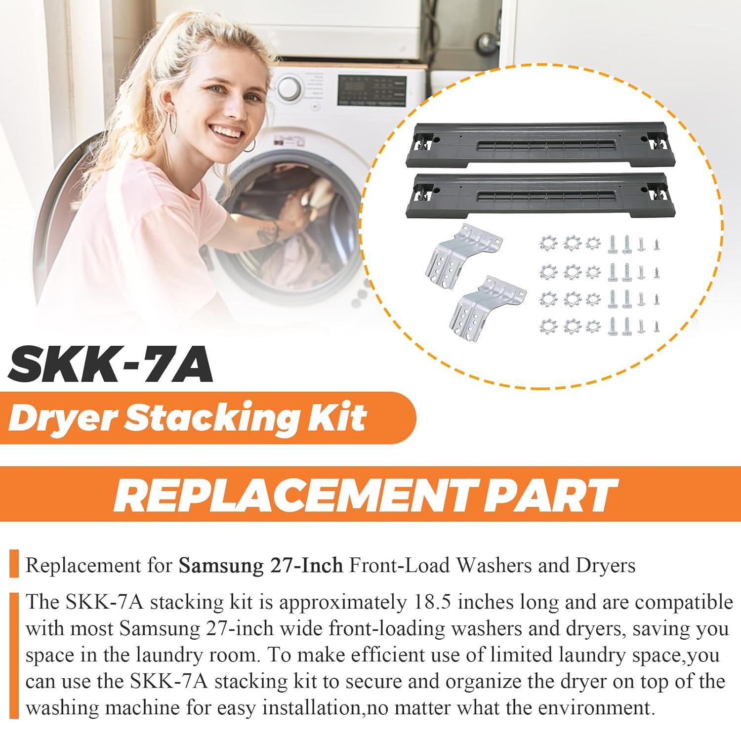 (2025 UPGRADED) SKK-7A SKK8K Dryer Stacking Kit by Beaquicy - Replacement for Samsung 27-Inch Front-Load Washers and Dryers - Samsung laundry stacking kit Replaces SKK-7A, SK-5A, SK-5AXAA, SKK-8K