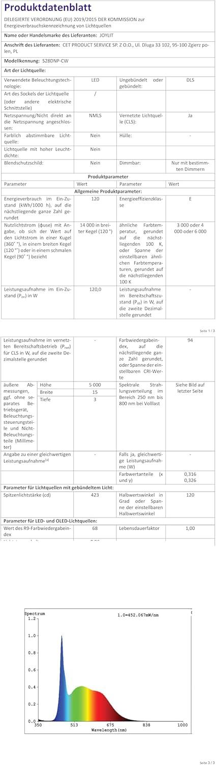 JOYLIT 24V LED Strip Warm White 3000K Dual Row 272LEDs/M 16.4FT, UL Listed Pro 792LM/FT CRI 92+ Dimmable Tape Lights 120W, 13000LM Ultra Bright Task Light Strip for Commercial, Home