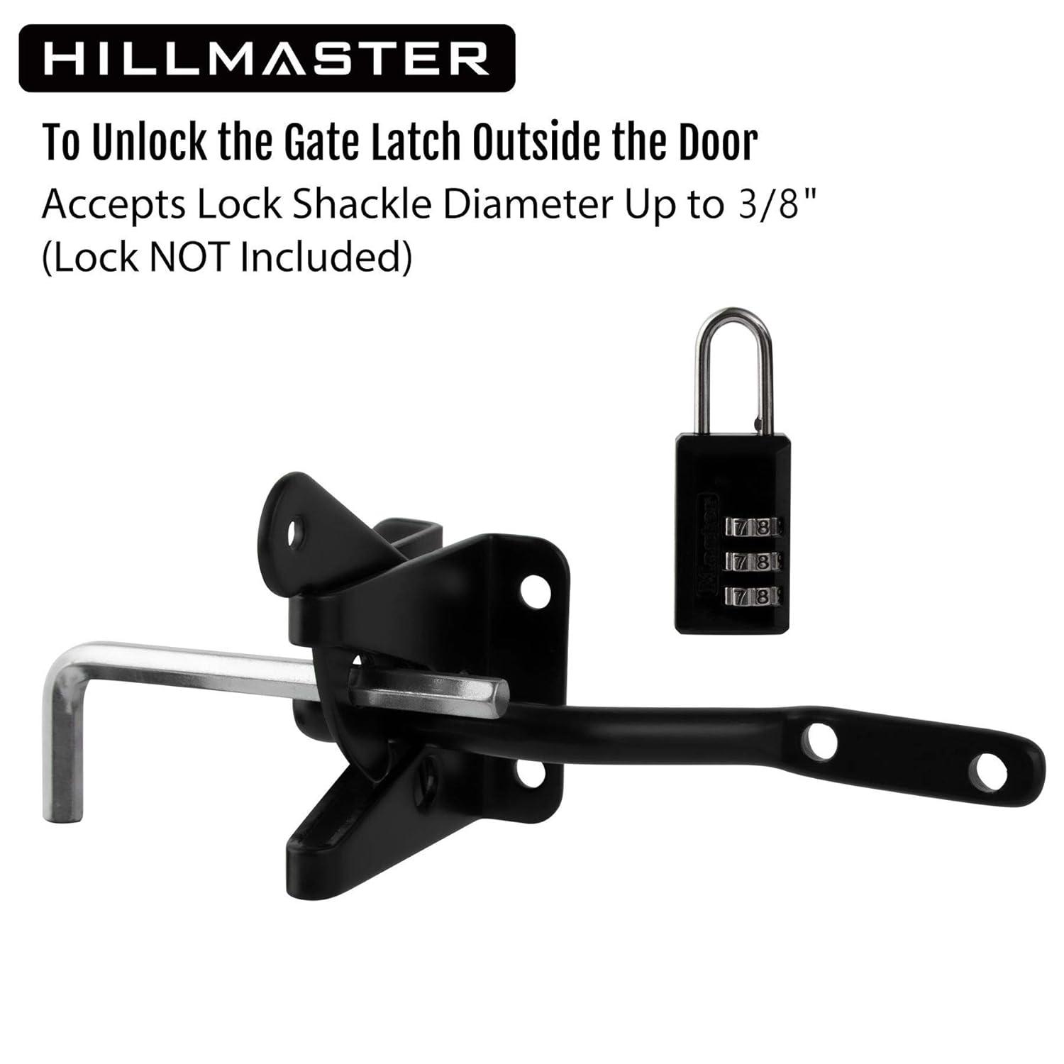 Gate Latch Automatic Gate Gravity Latch Self Locking Fence Gate Latch with Pull Cable for Wooden Fence Gates Door, Black