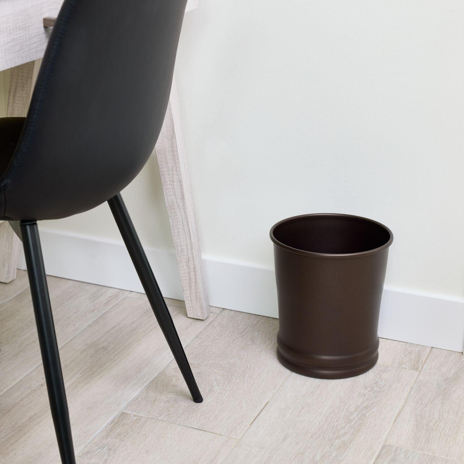 iDESIGN Round Metal Wastebasket The Olivia Collection