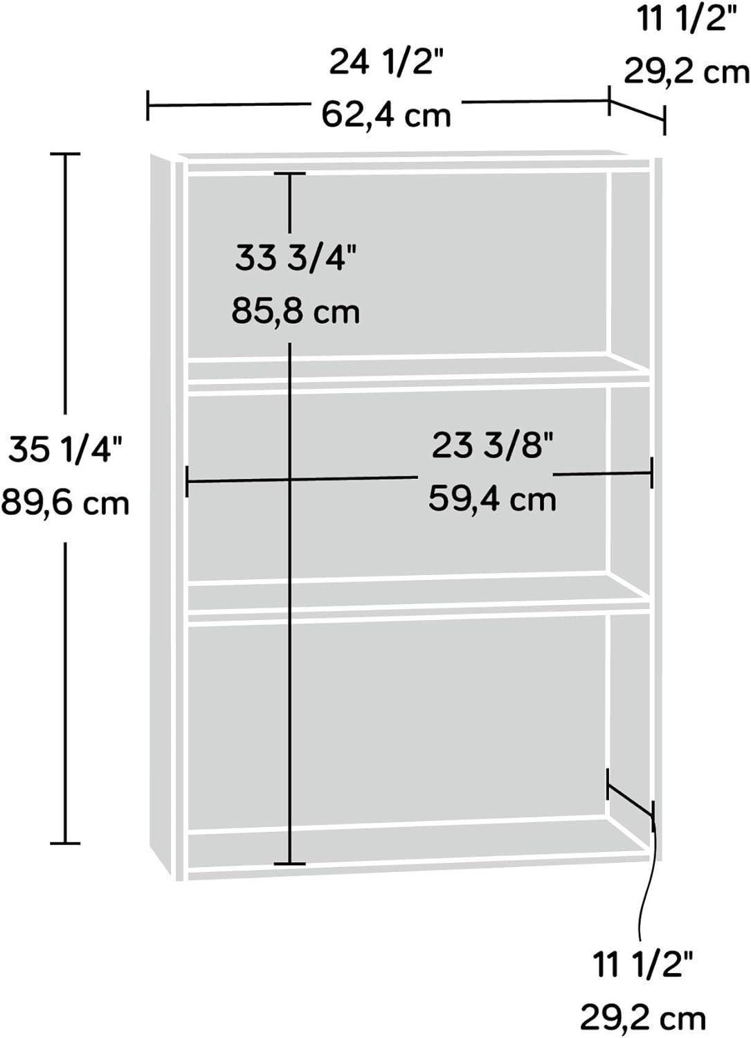 35" Beginnings 3 Shelf Bookshelf Brown - Sauder: Mid-Century Modern, MDF, Console Style