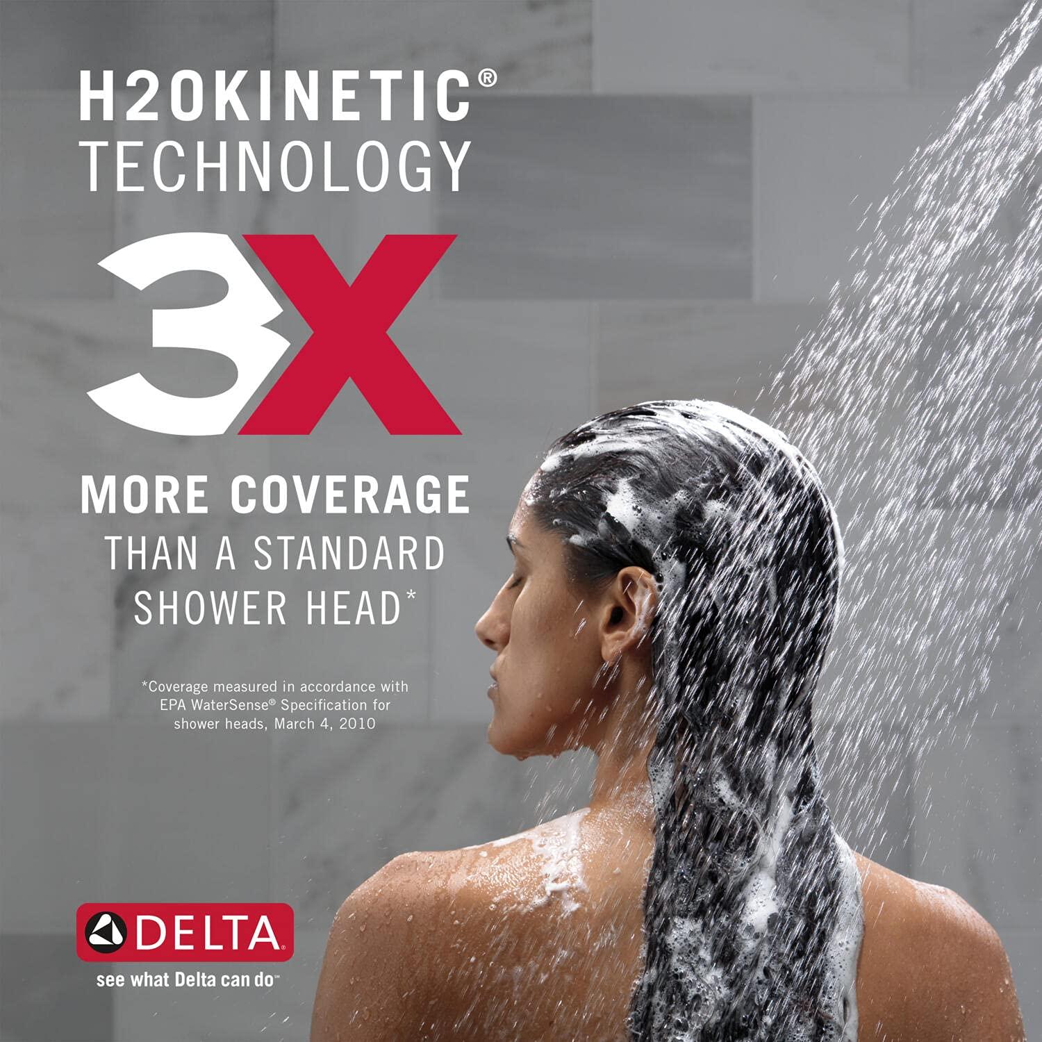 HydraChoice Hydrorain 5 Spray Dual Shower Head and Handheld Shower with H2Okinetic 1.75 GPM