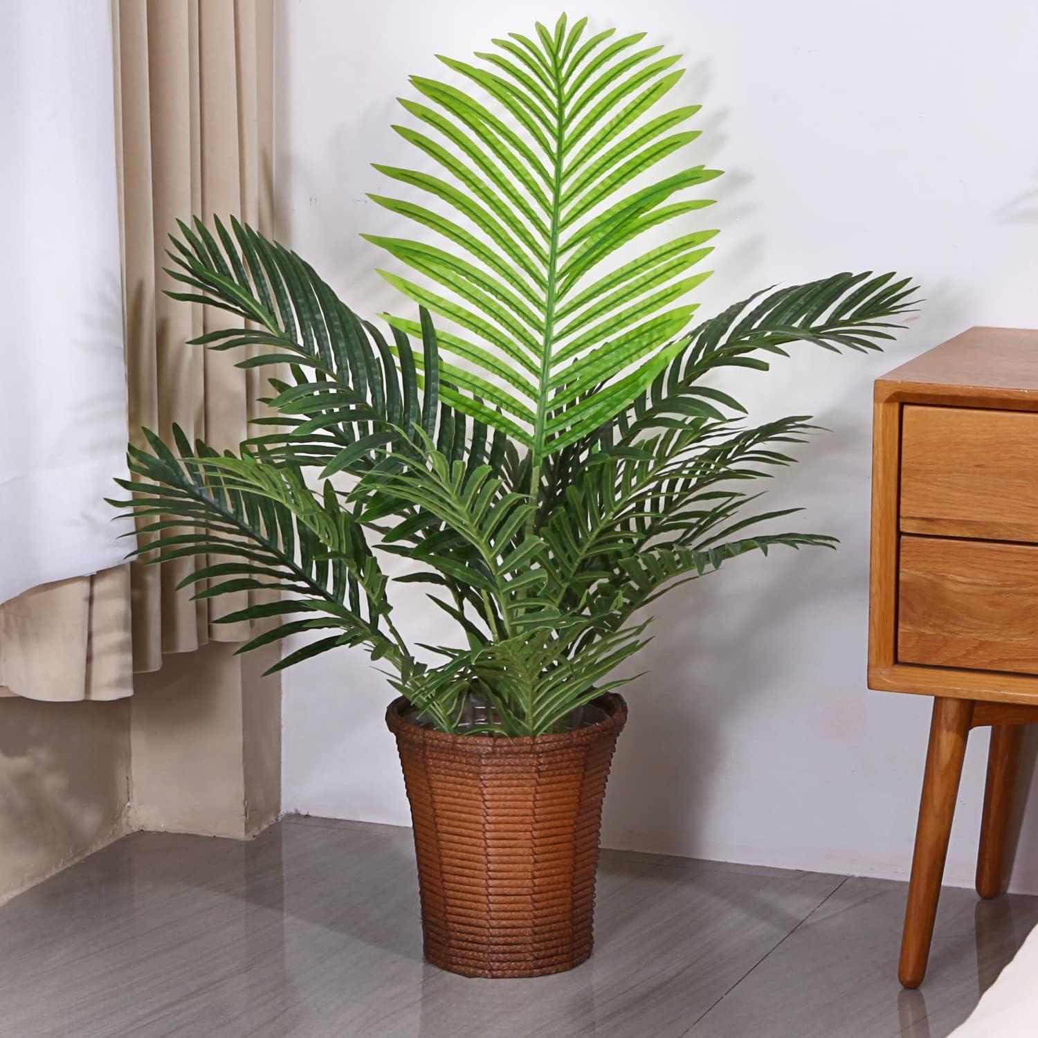 Lifelike Majesty Palm 3ft Silk Potted Plant for Indoor/Outdoor Decor