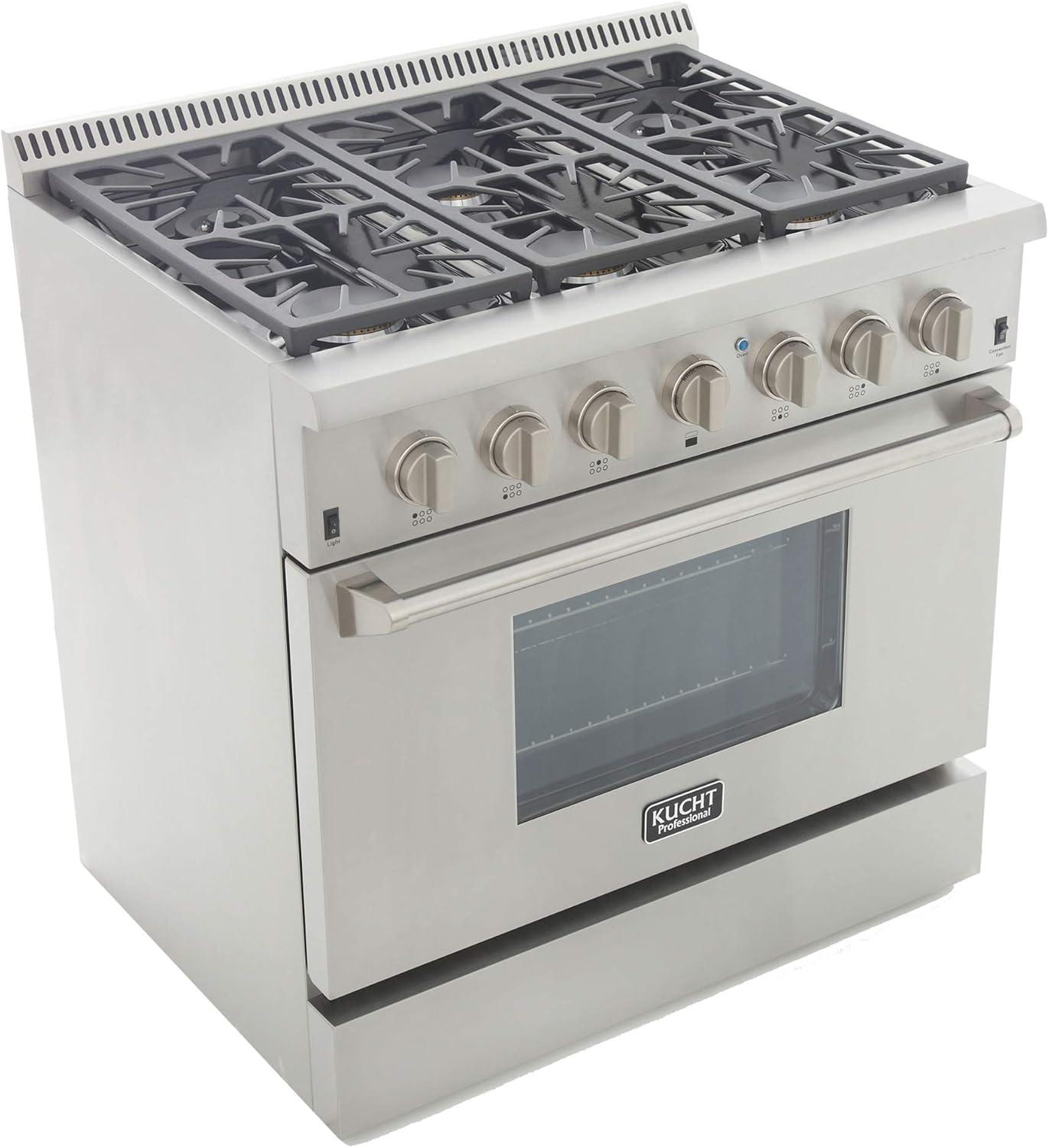 Kucht 36" Stainless Steel Dual-Fuel Range with Griddle