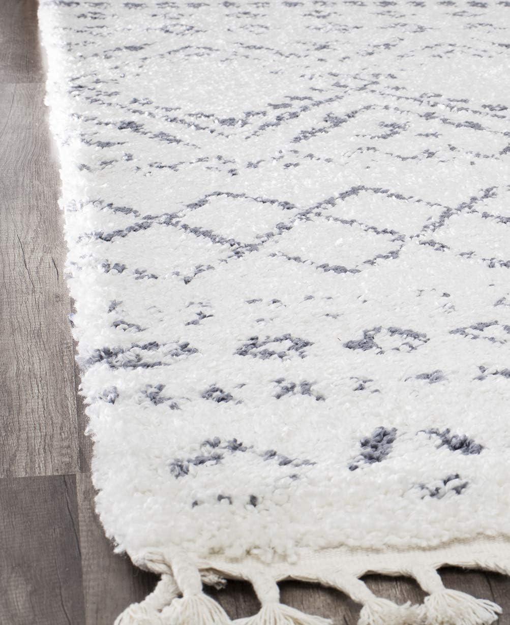 Silla Mason Shag Tribal Shadow Gray Area Rug