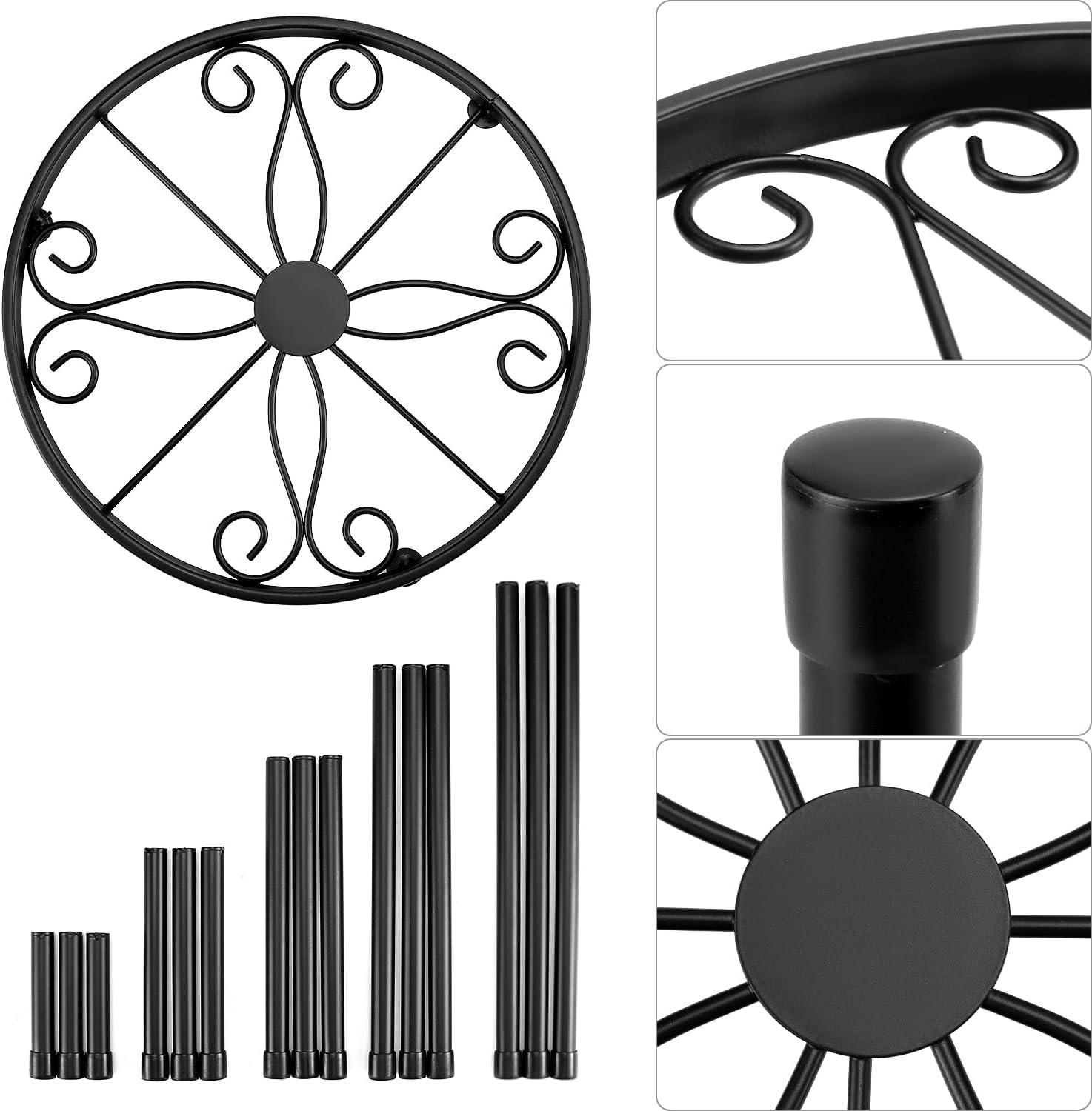 Black Metal Plant Stands Set of 5 with Rustproof Coating