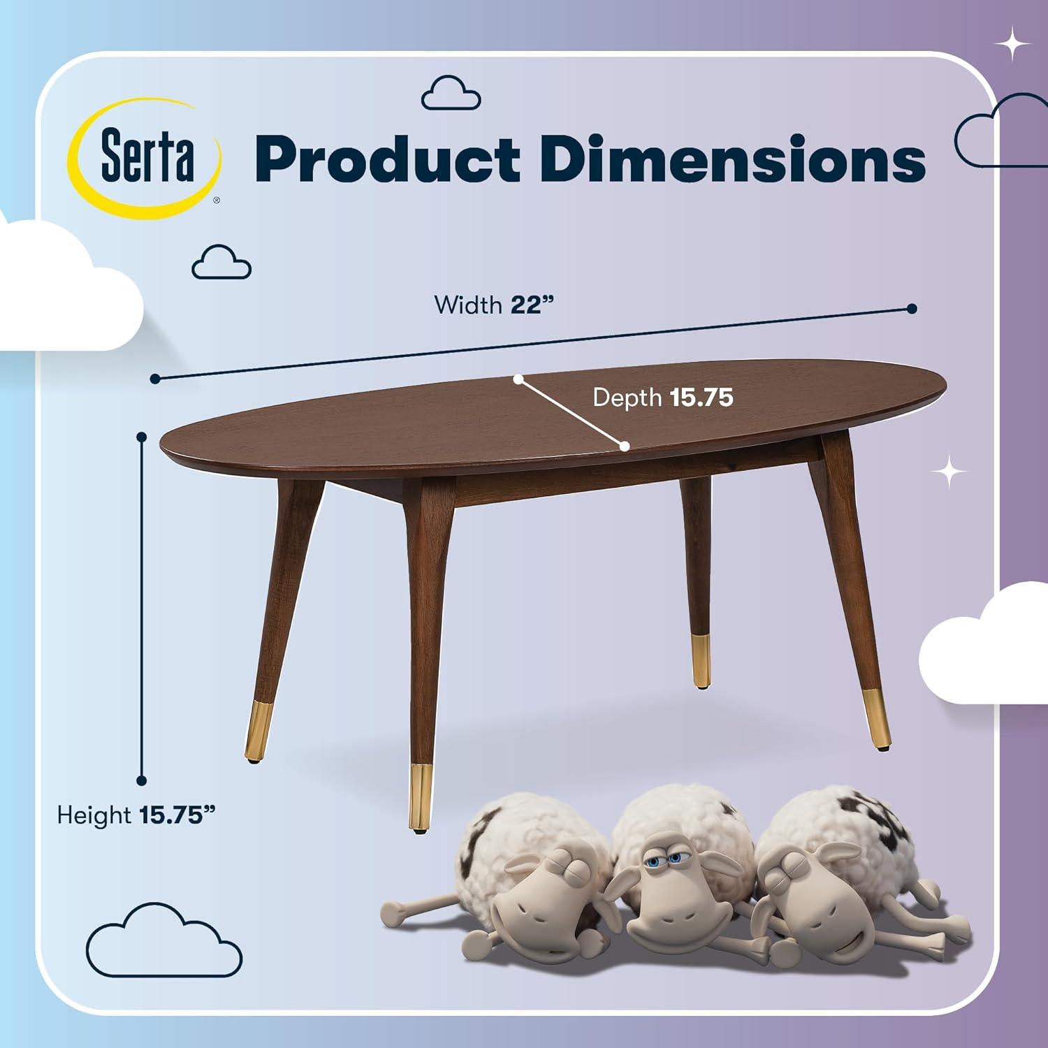 True Innovations and Design (USA) LLC Elle Decor Clementine Mid-Century Modern Living Room Furniture Collection with Brass Accents Assembly Required