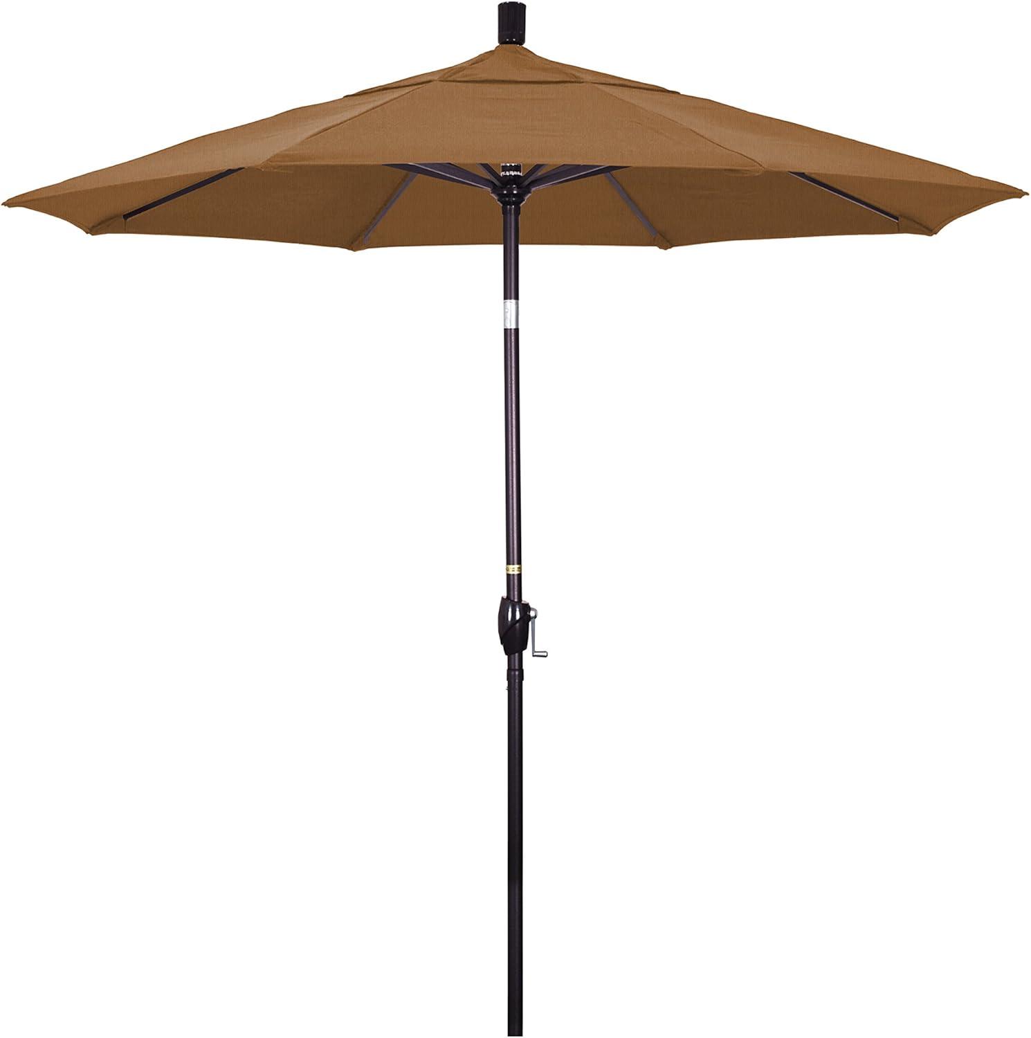 Teak Octagon Market Umbrella with Bronze Aluminum Pole