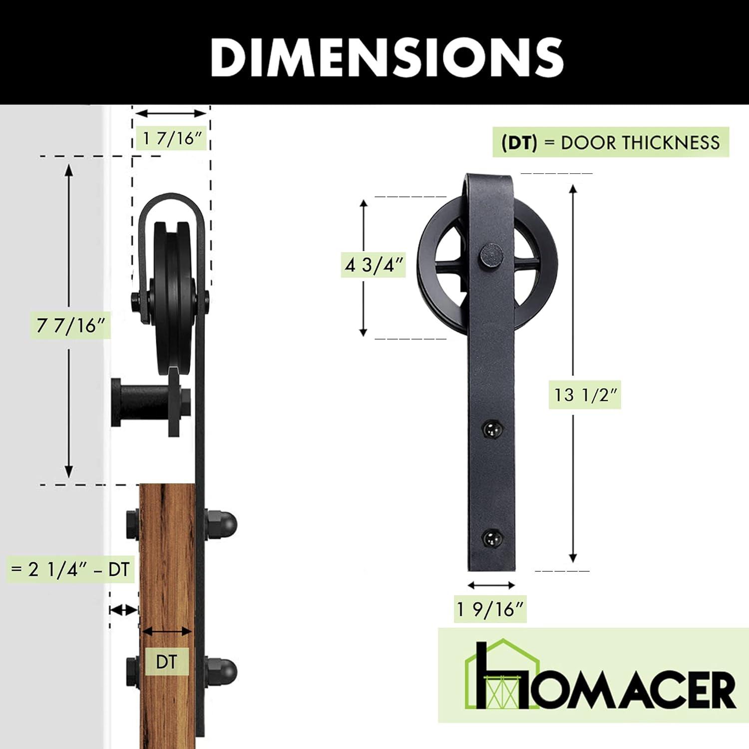 Black Rustic Spoke Wheel Design Non-Bypass Double Barn Door Hardware Kit( Door Not Included)